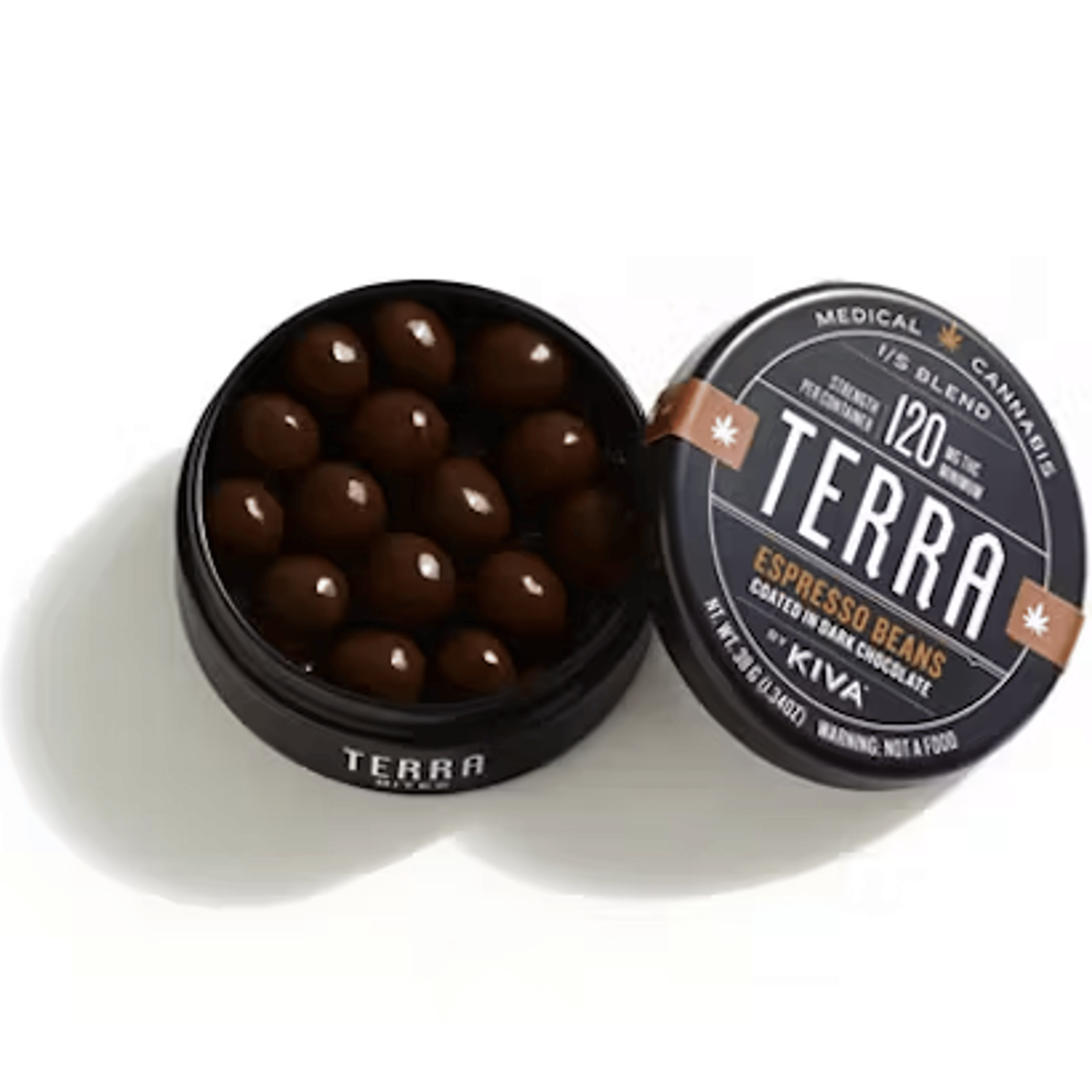 Terra Bites Dark Chocolate Espresso - Kiva Confections - 120 mg - $21.99 - Edibles