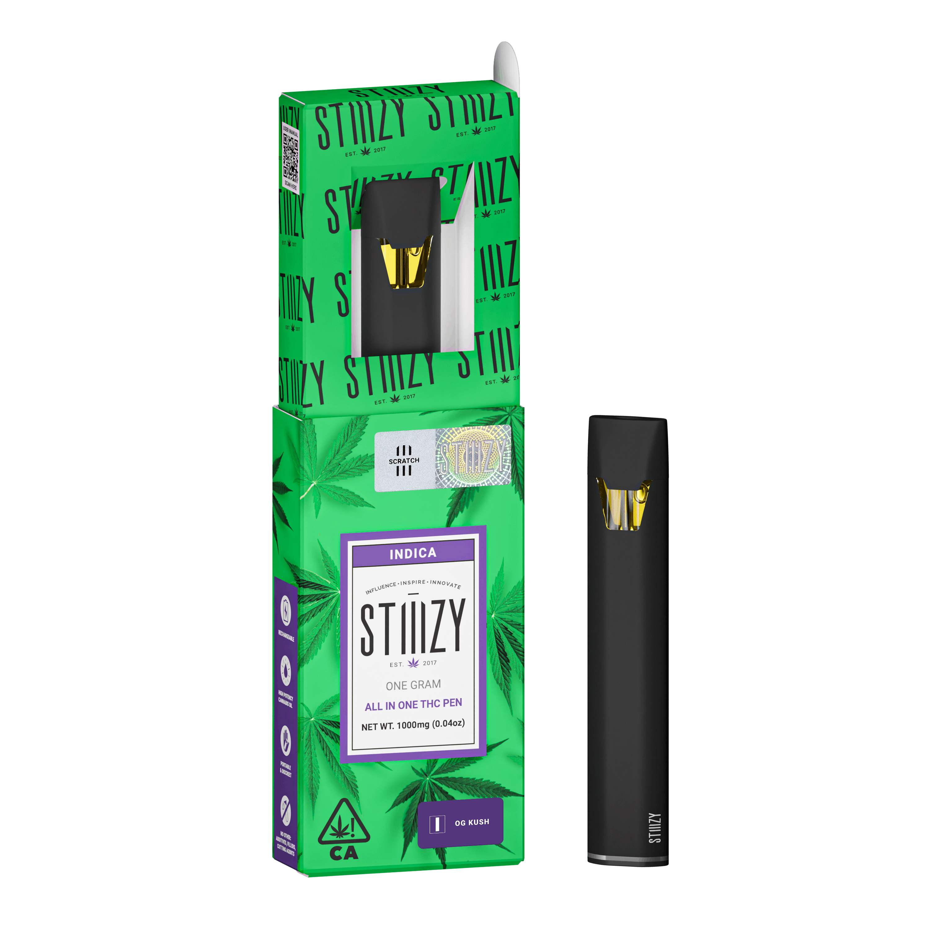 OG Kush - All-In-One - STIIIZY - One Gram - $27.99 - Disposable Vape (All-In-One, Battery Built-In)