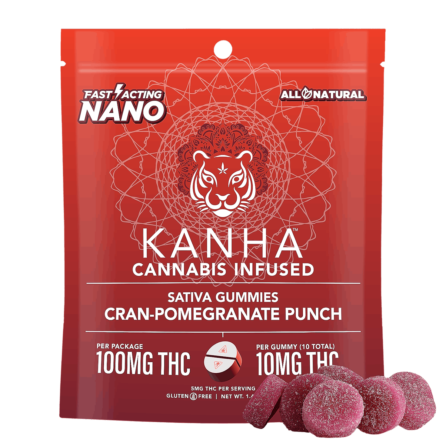 NANO Cran-Pomegranate Punch Gummies - Kanha - 20 Gummies - $22.99 - Edibles