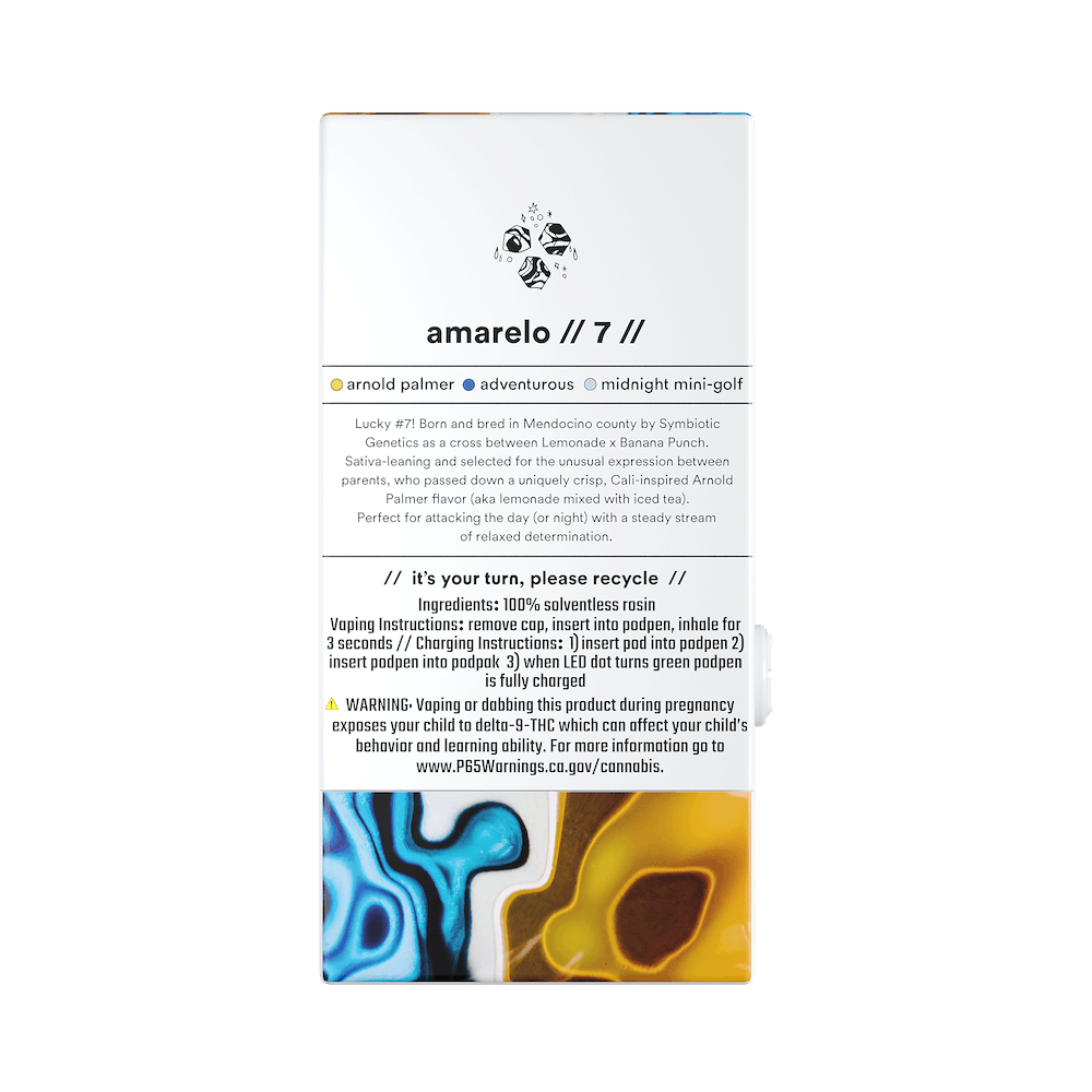 turn: 0.5g pod | amarelo // 7 // | 100% solventless | up | - turn -  - $50 - Pods