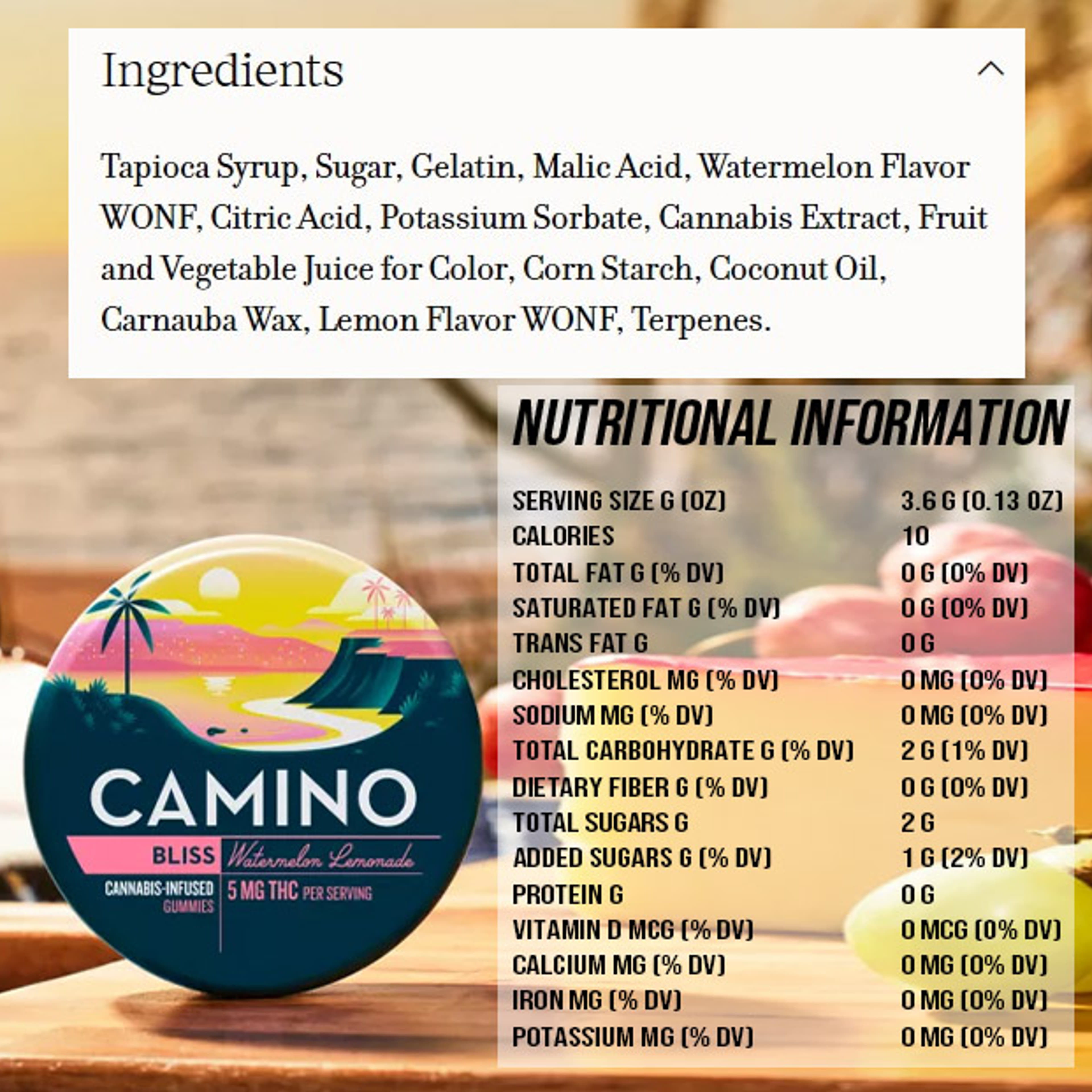 Camino - Watermelon Lemonade 'Bliss' Gummies - 100mg - Kiva - - $17.99 - Edibles