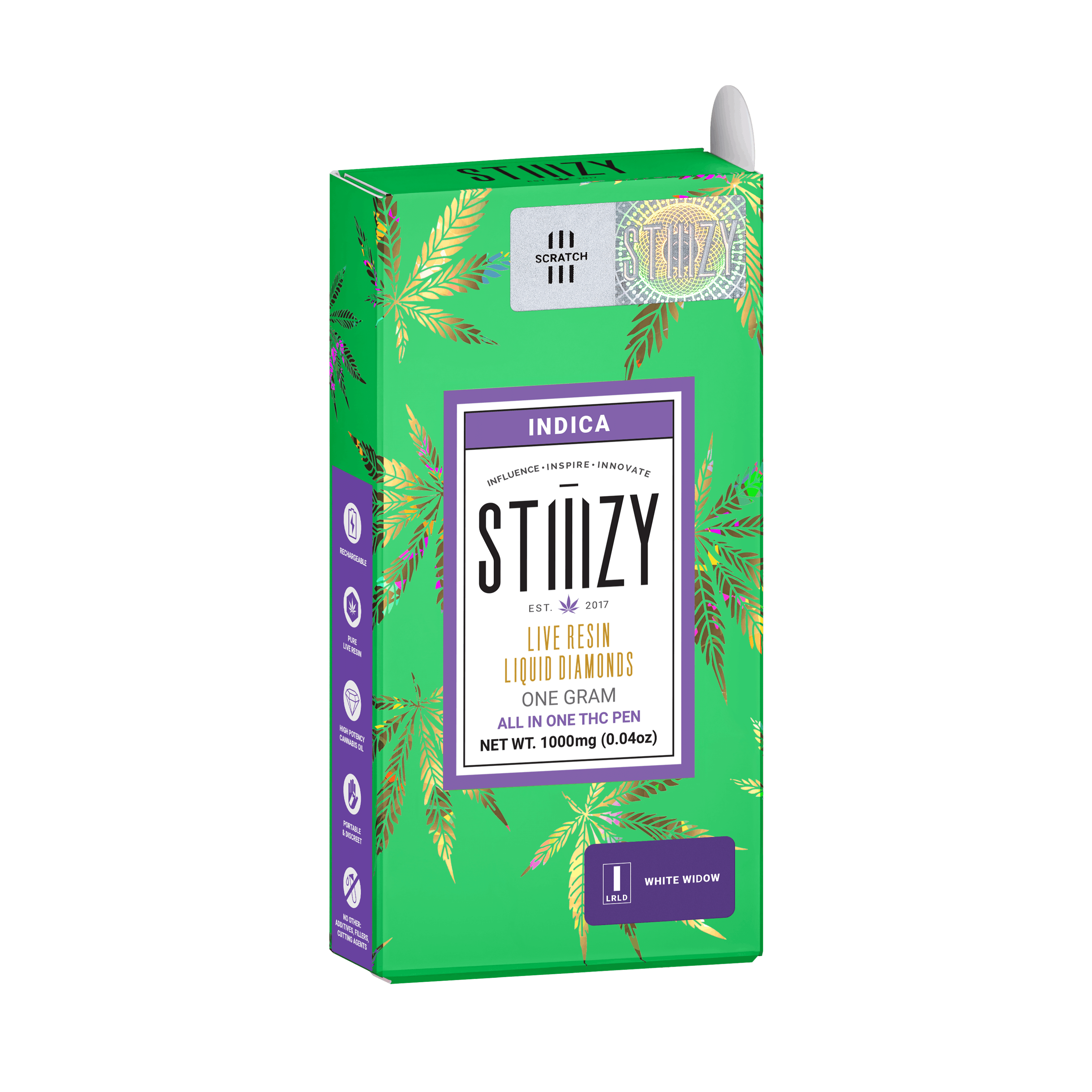White Widow - Liquid Diamonds - All-In-One - STIIIZY - One Gram - $27.99 - Disposable Vape (All-In-One, Battery Built-In)