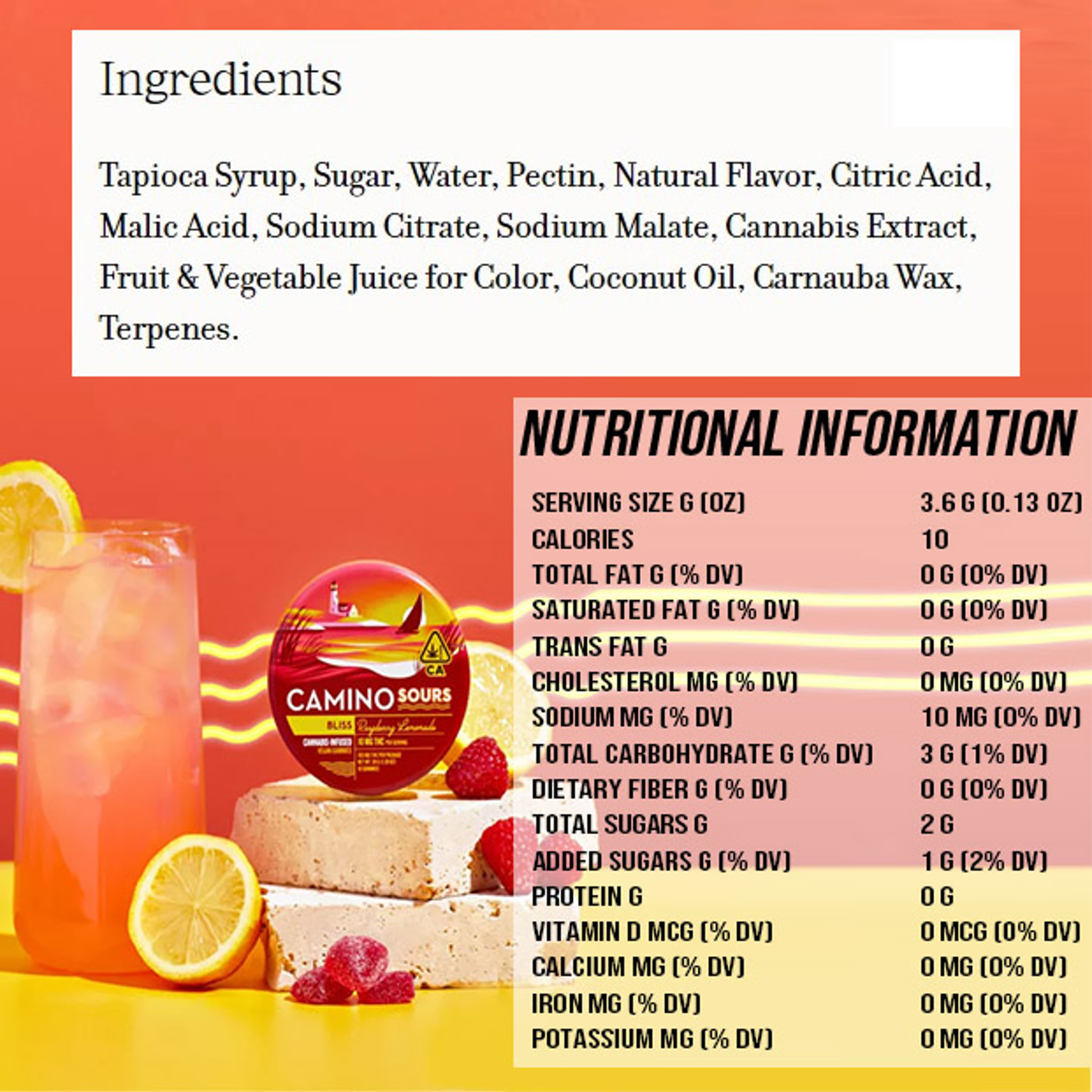 Camino Sours - Raspberry Lemonade 'Bliss' Gummies - 100mg - Kiva - - $17.99 - Edibles