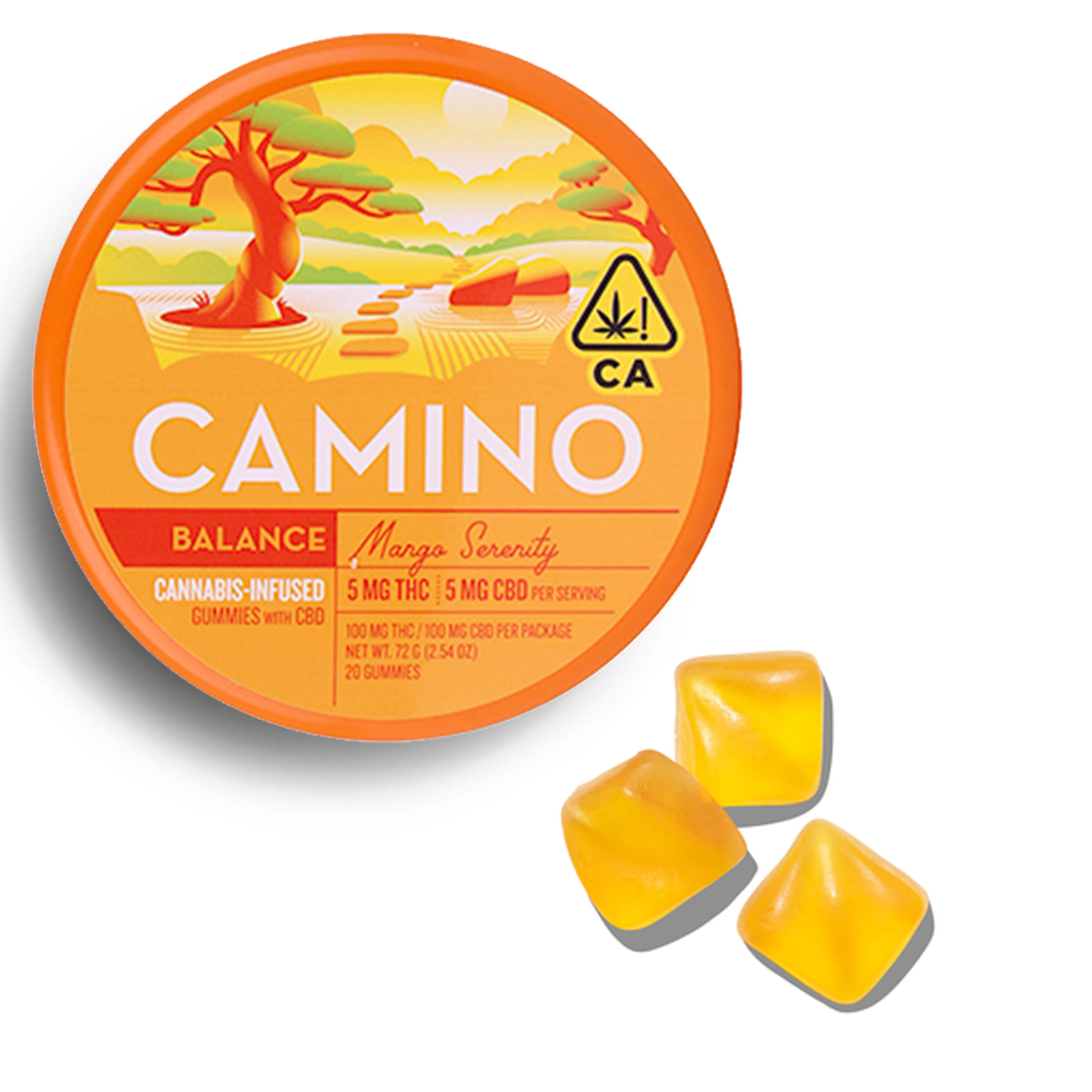 Mango Serenity 1:1  Camino Gummies - Kiva Confections - Mango Serenity 1:1 - $19 - Edibles