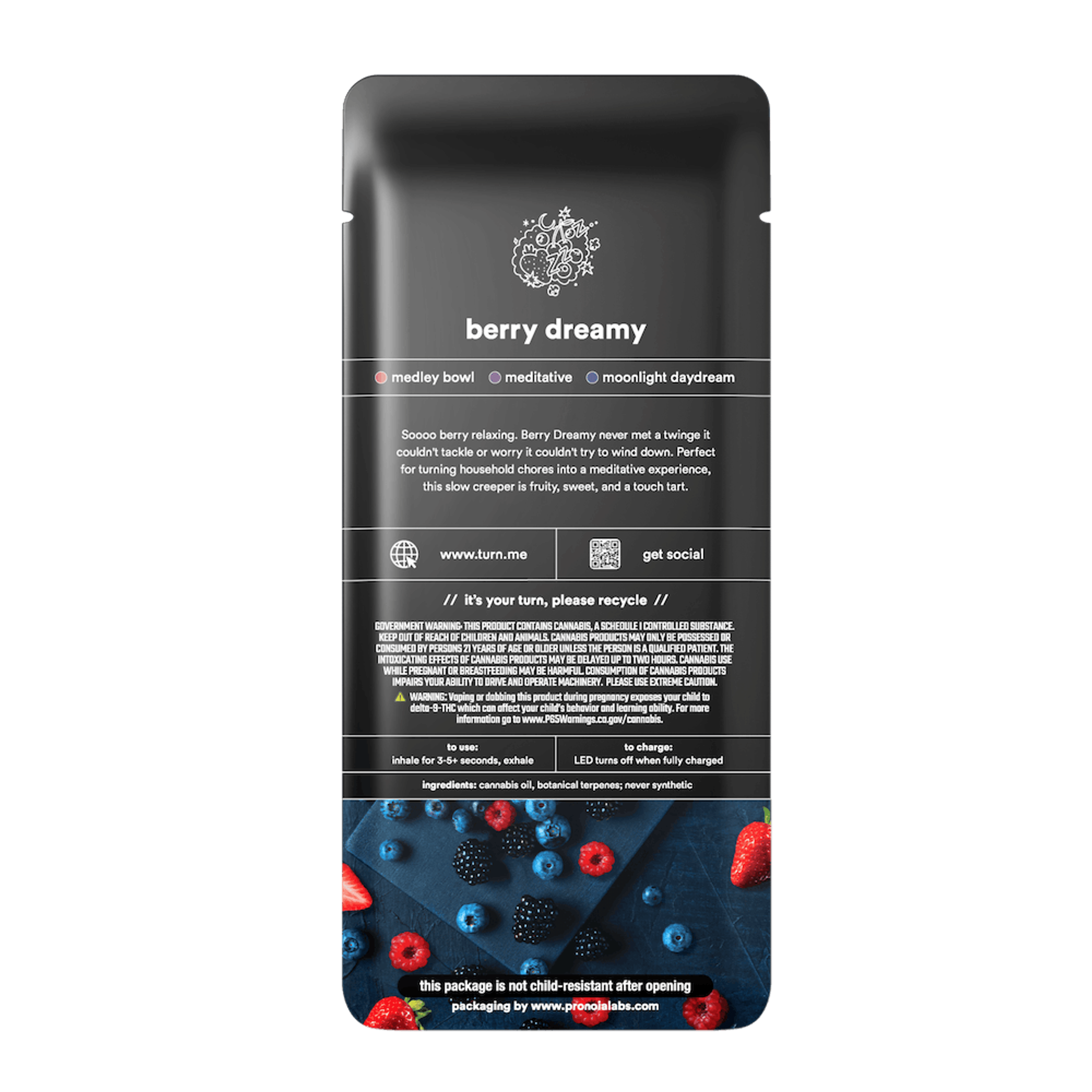 1.0g AIO | berry dreamy | botanica blends | down | - Turn - 1.0g AIO | berry dreamy Turn - $35 - Vape Pens