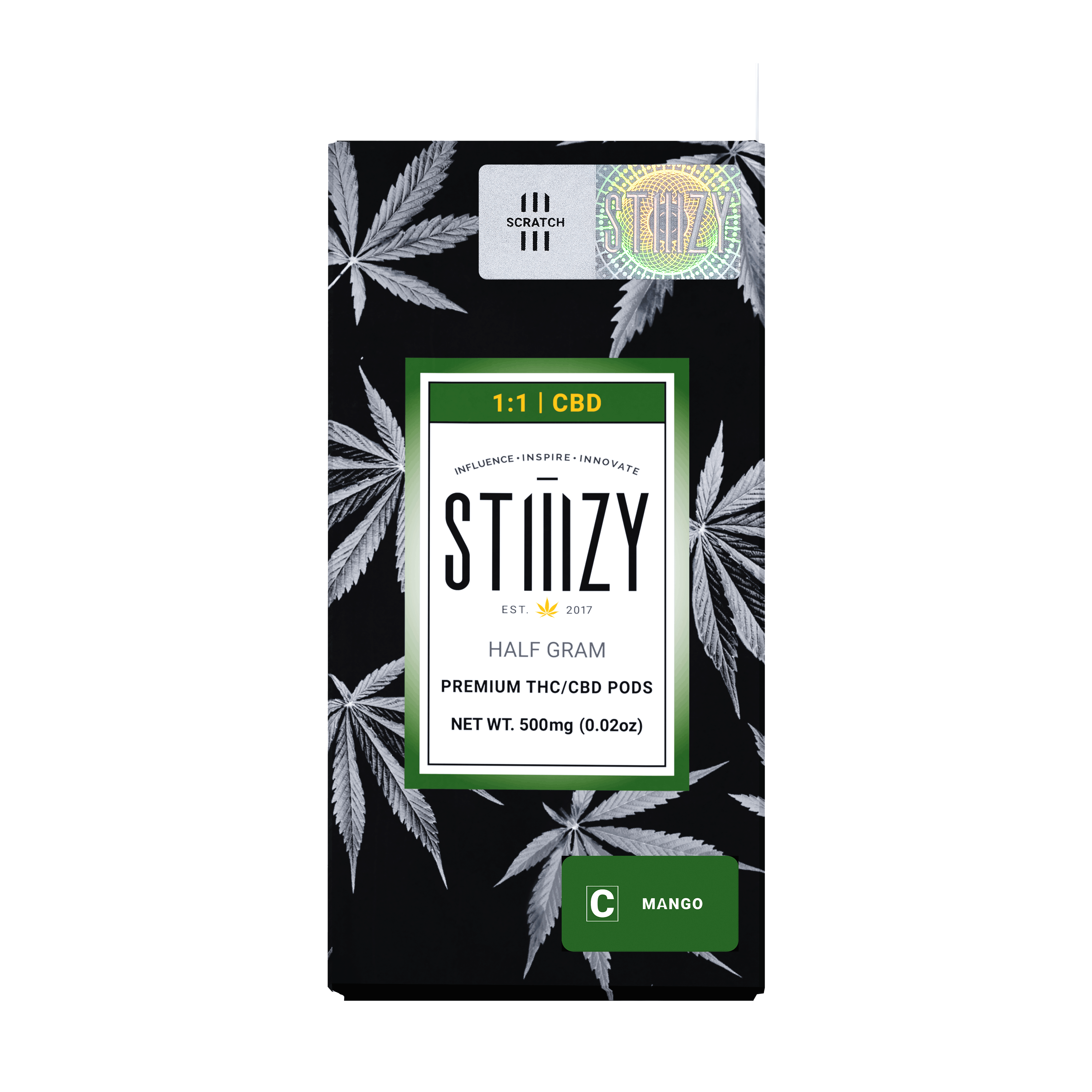 Mango 1:1 - THC:CBD Pod - STIIIZY - Half Gram - $25.99 - Pods (STIIIZY + PlugPlay + PAX + Left Coast)