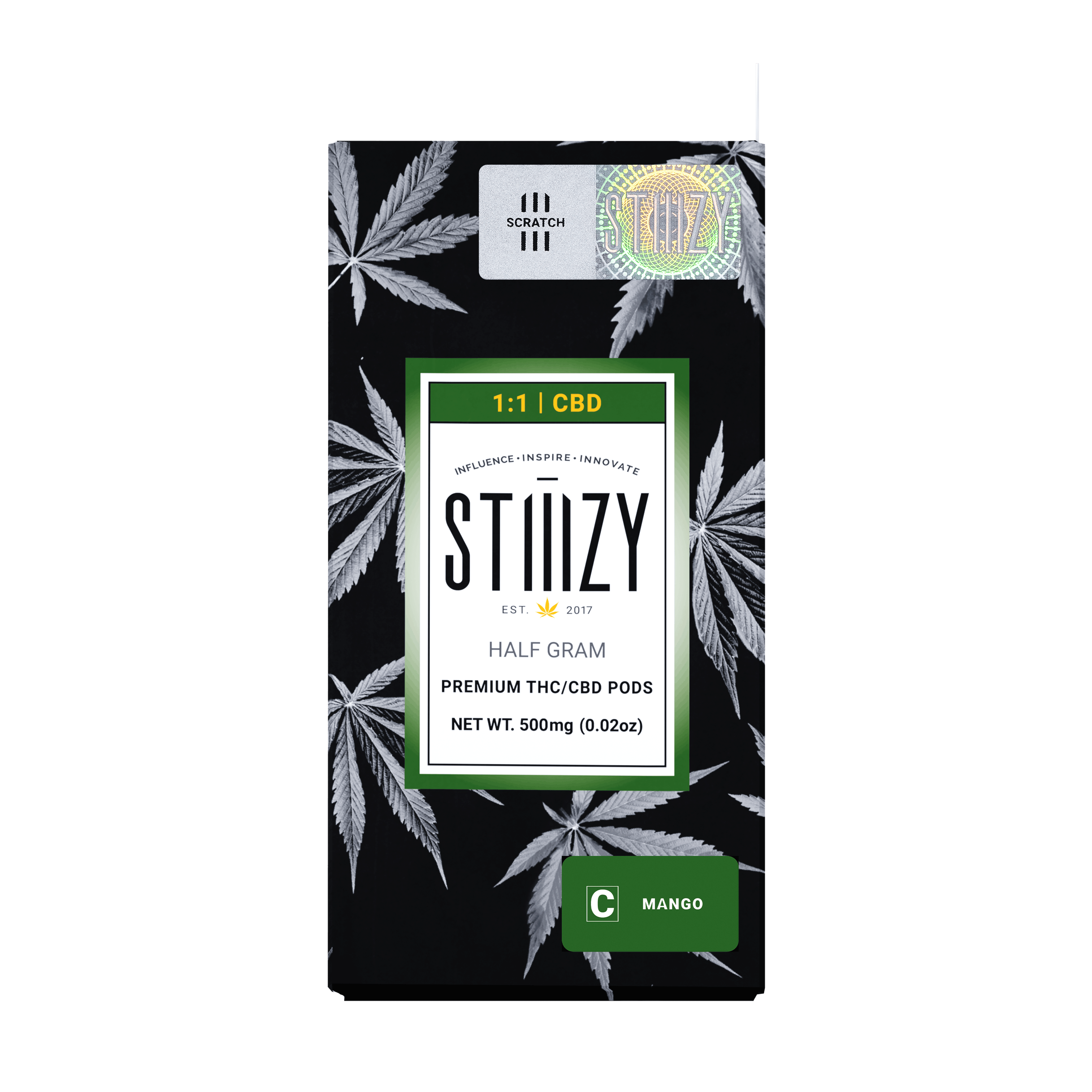 Mango 1:1 - THC:CBD Pod - STIIIZY - Half Gram - $25.99 - Pods (STIIIZY + PlugPlay + PAX + Left Coast)