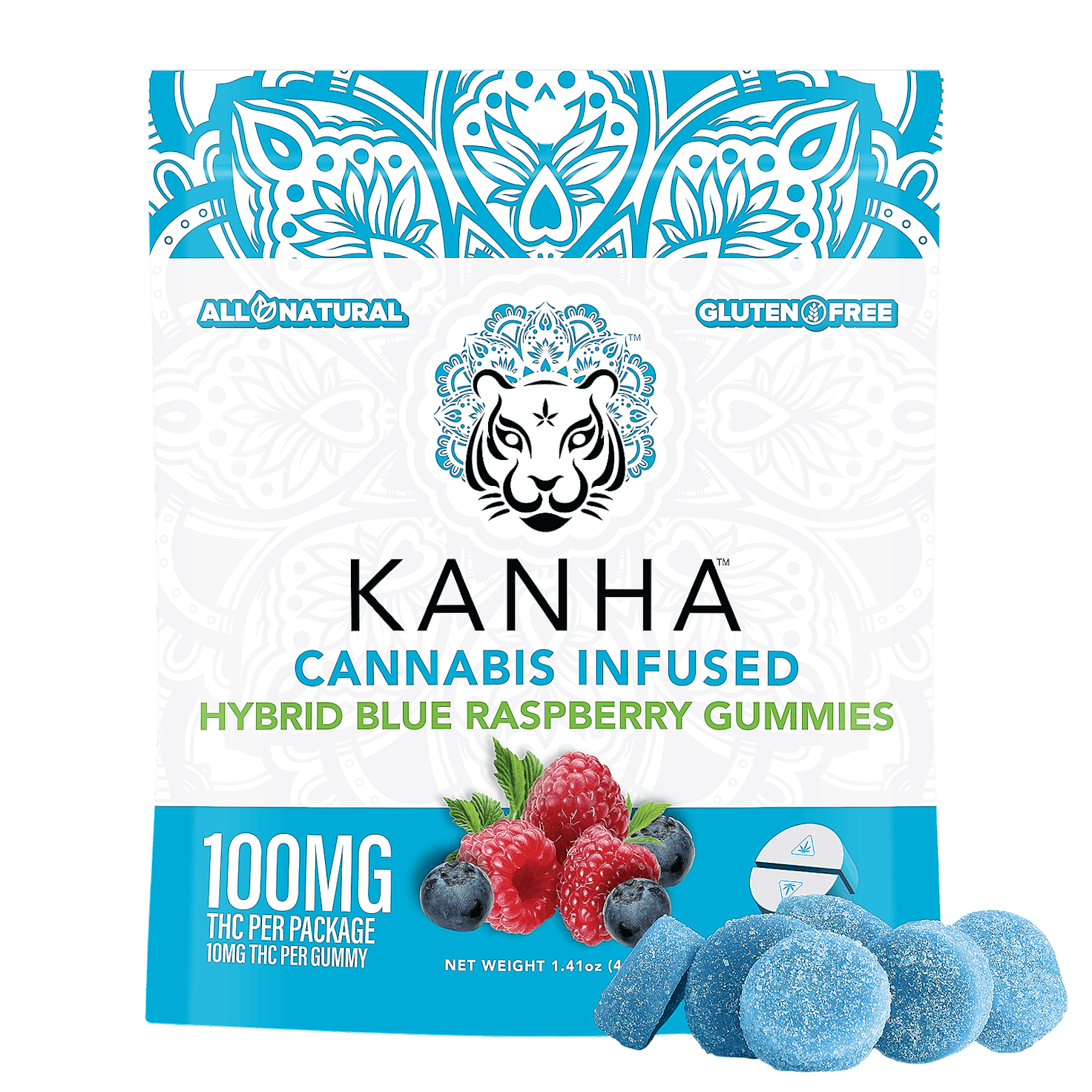 Blue Raspberry Gummies - Kanha - 10 Gummies - $19.99 - Edibles