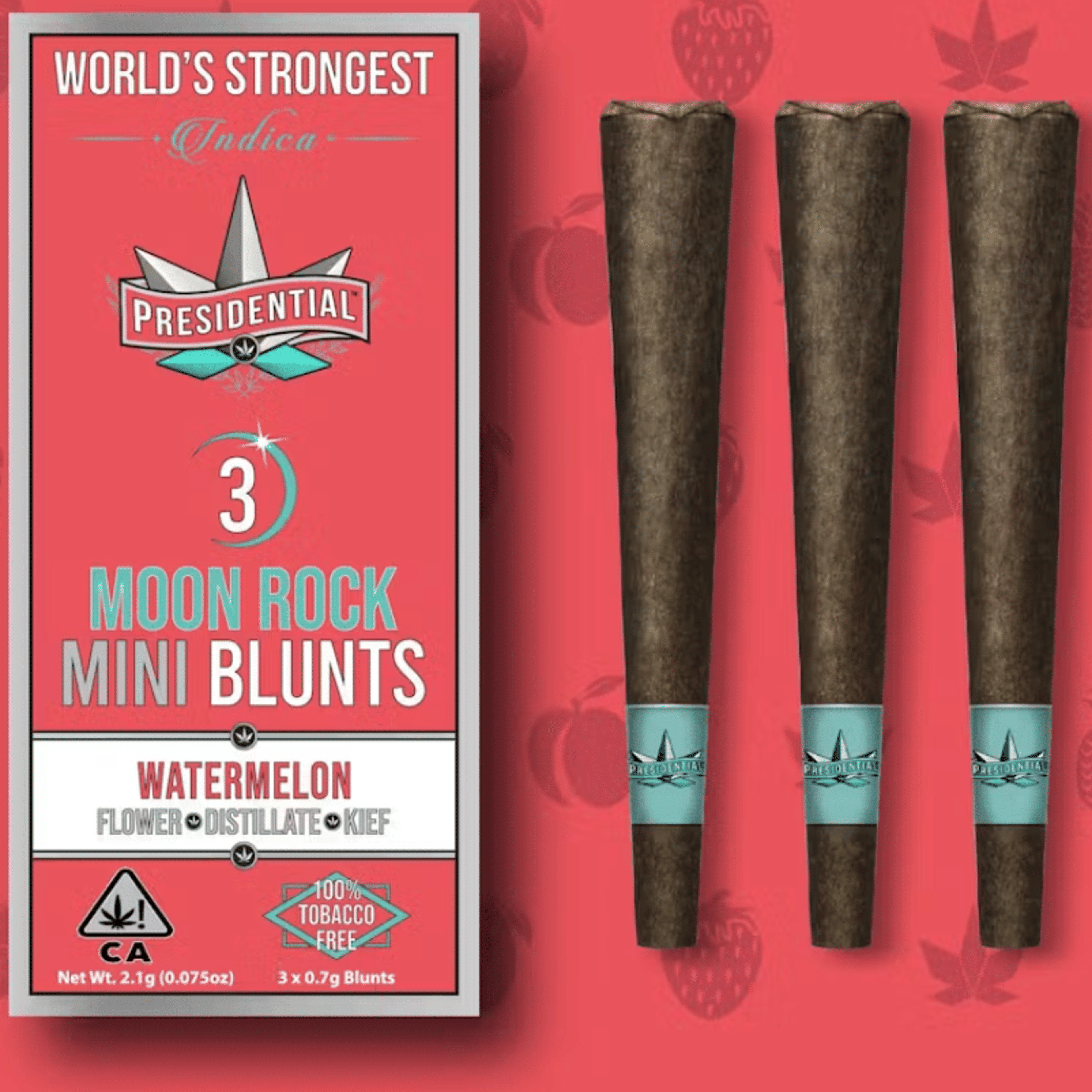 Watermelon Moonrock Mini Blunt 3Pk - Presidential - - $20.62 - Pre-Rolls