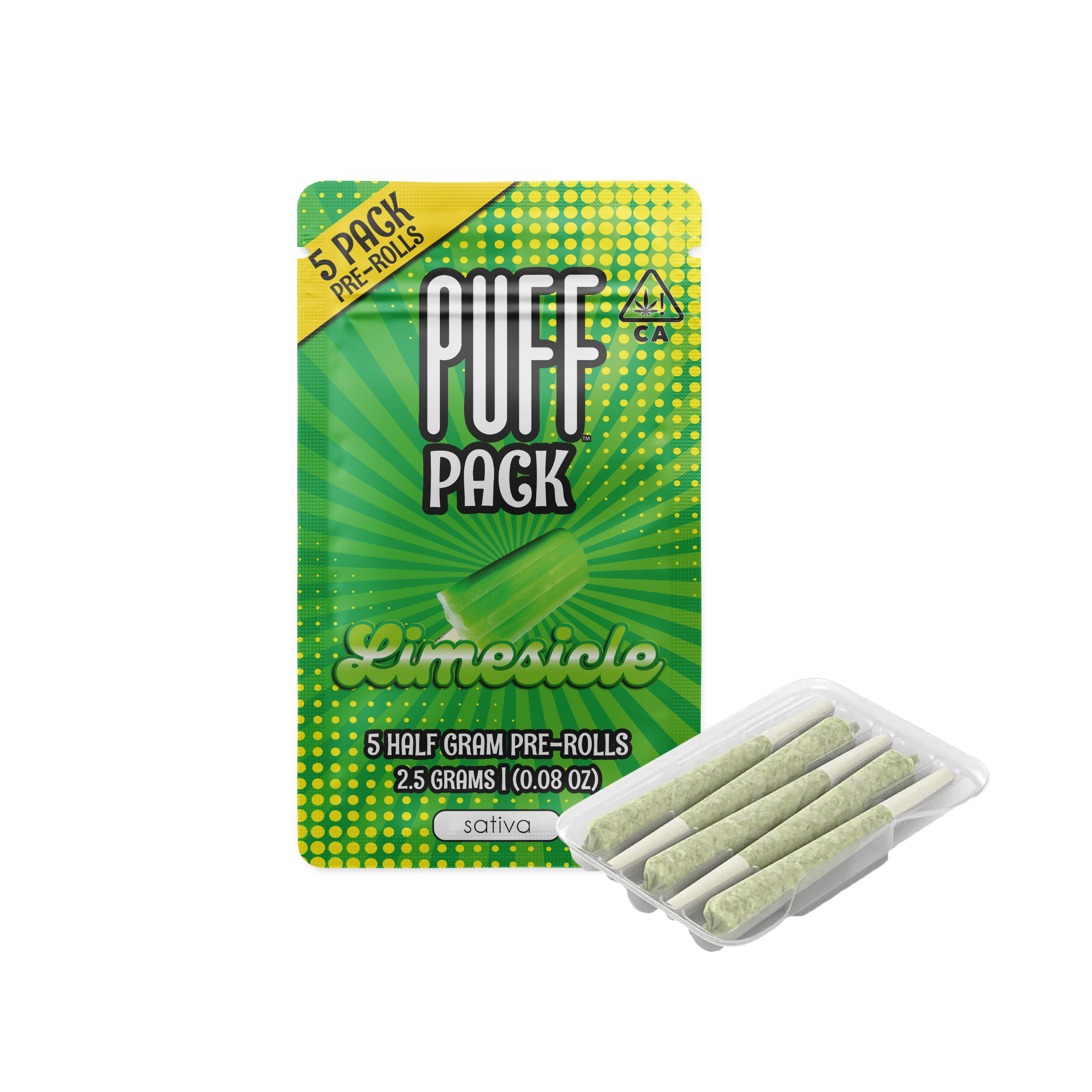 Limesicle PUFF - Pack 5 ct. Pre Roll - 2.5g - PUFF -  - $14 - Pre-Rolls