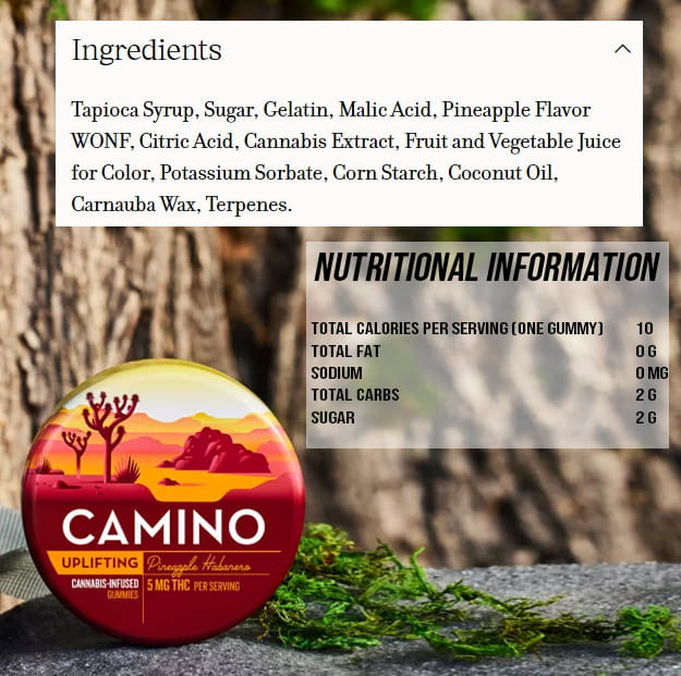 Camino - Pineapple Habanero 'Uplifting' Gummies - 100mg - Kiva -  - $17.99 - Edibles