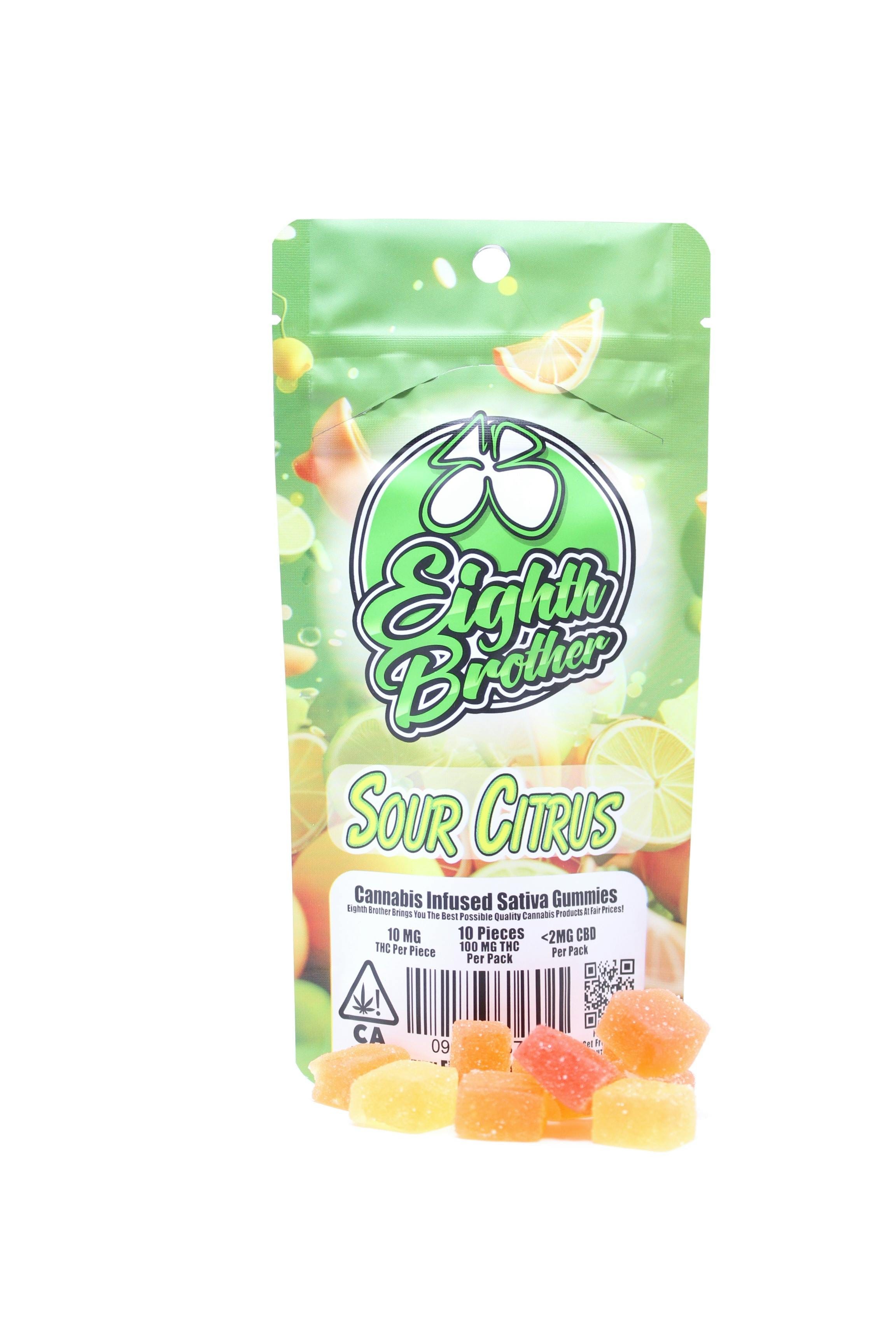 EIGHTH BROTHER - Sour Citrus Gummies (S) - 10pk 100mg - Eighth Brother - Bag - $8 - Edibles