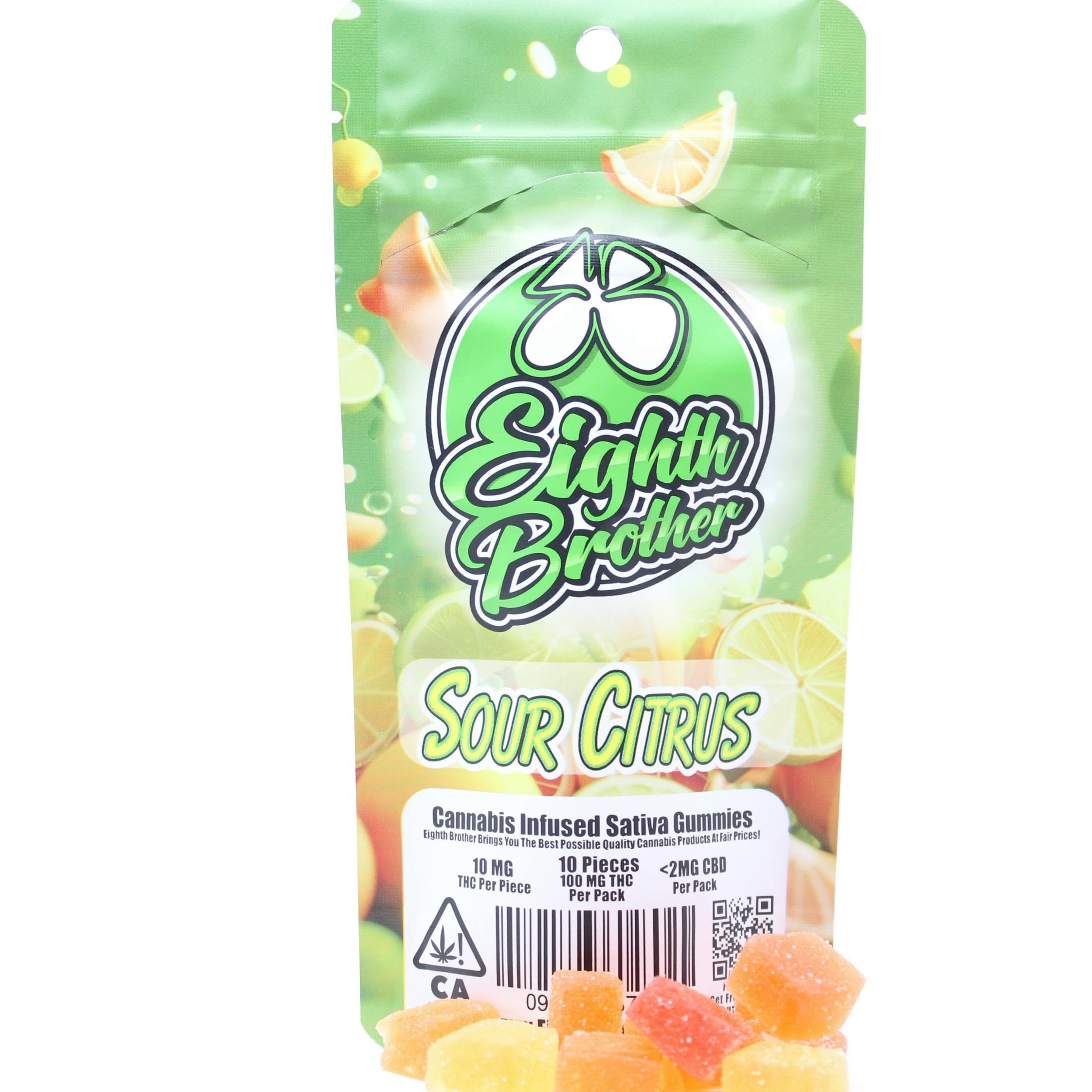 EIGHTH BROTHER - Sour Citrus Gummies (S) - 10pk 100mg - Eighth Brother - Bag - $8 - Edibles