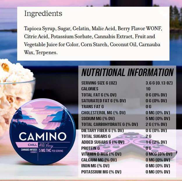 Camino - Wild Berry 'Chill' Gummies - 100mg - Kiva -  - $17.99 - Edibles