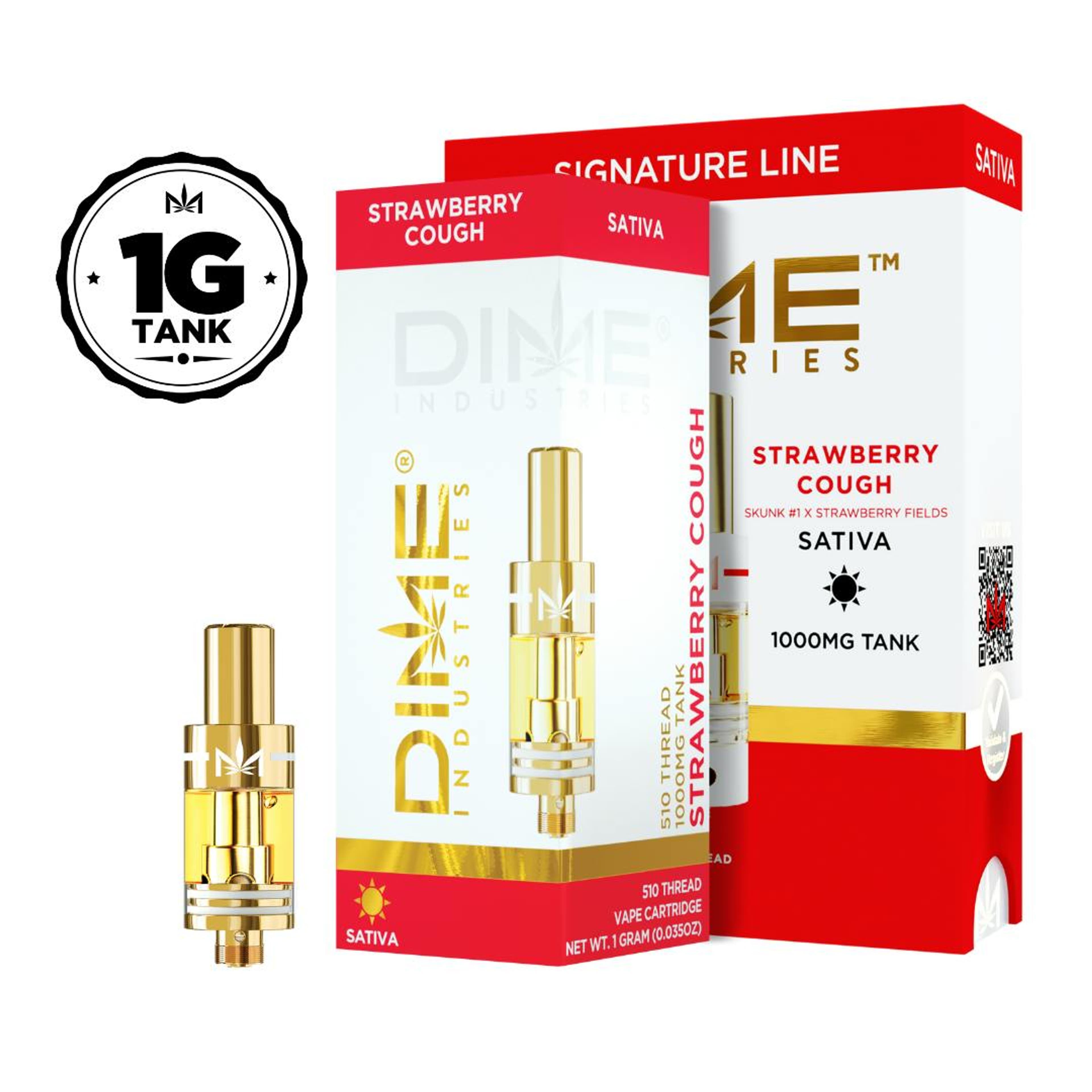 Dime Industries | 1000mg Cartridge - Strawberry Cough - Sativa - Dime Industries - - $22 - Vape Carts