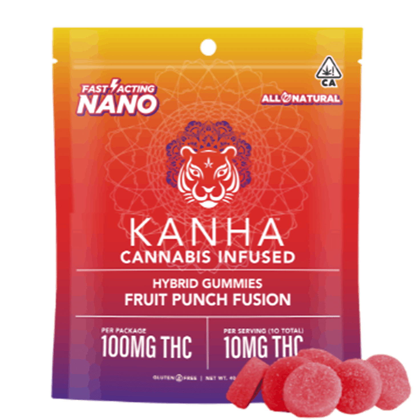 NANO Fruit Punch Fusion Gummies - Kanha - 10 Gummies - $22.99 - Edibles