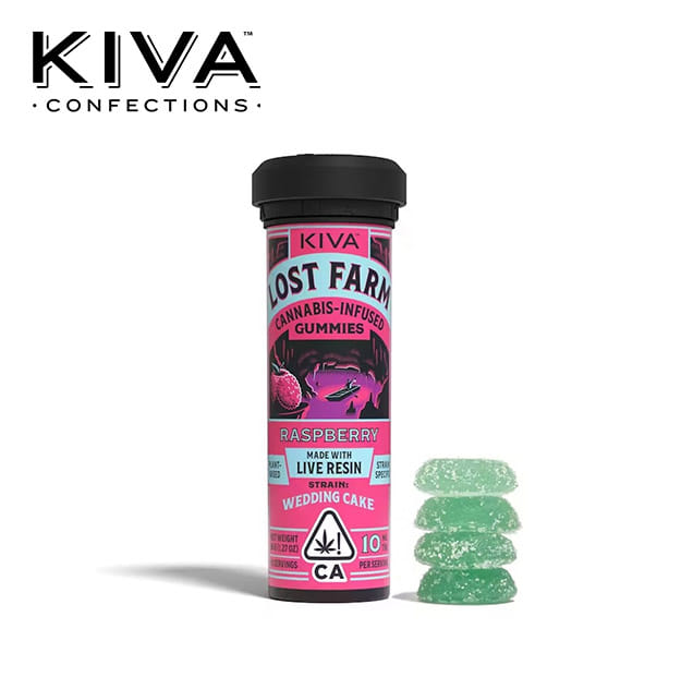 Lost Farm - Raspberry Gummies - Infused w/ Wedding Cake - 100mg - Kiva -  - $19.99 - Edibles