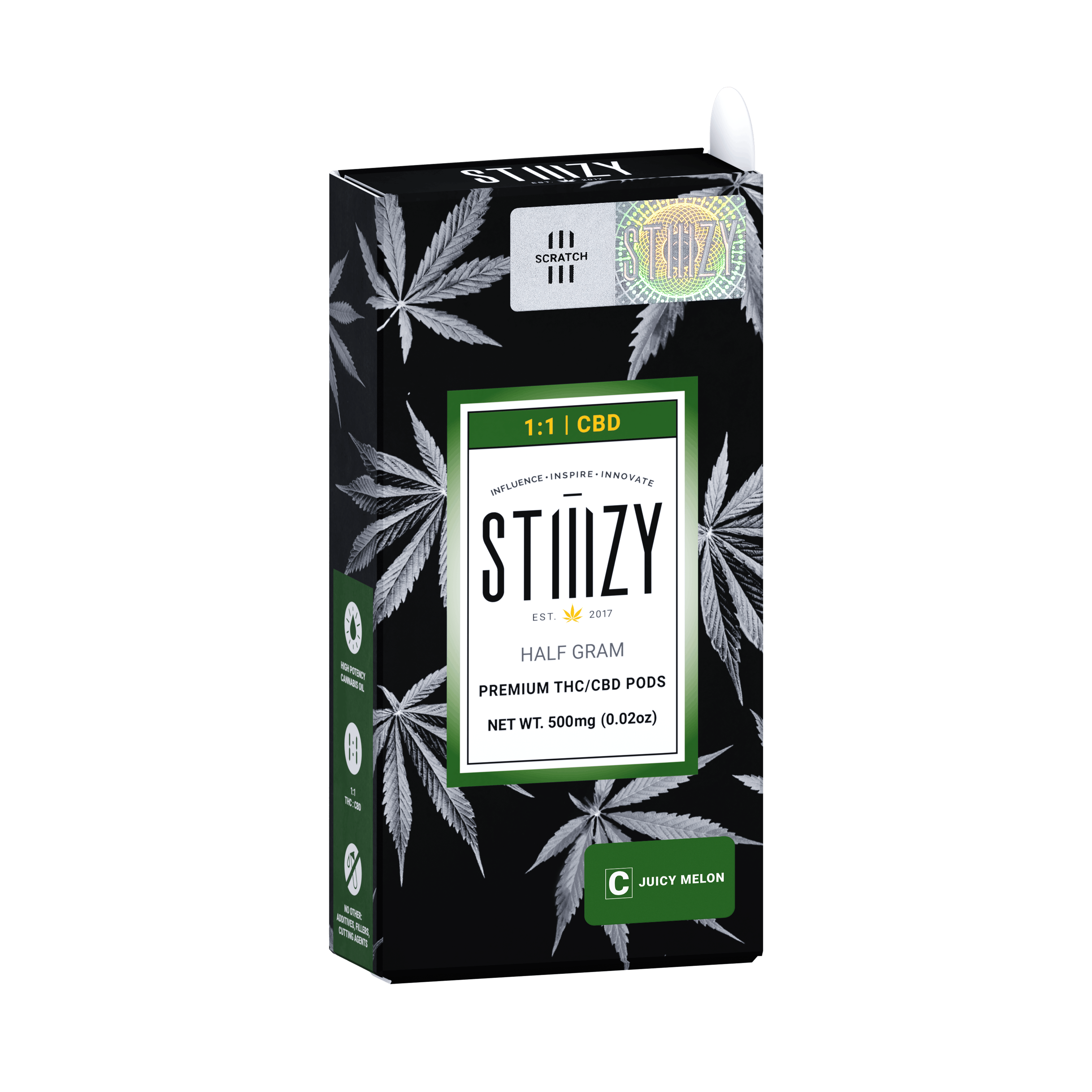 Juicy Melon 1:1 - THC:CBD Pod - STIIIZY - Half Gram - $25.99 - Pods (STIIIZY + PlugPlay + PAX + Left Coast)