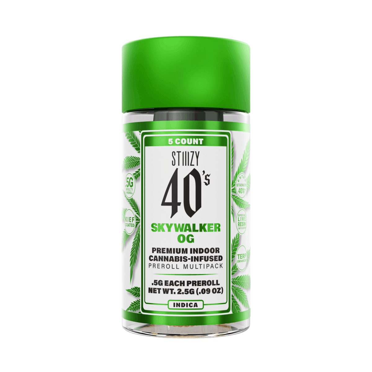 STIIIZY 40's | .5gx5pk - Skywalker OG - Infused Pre-Rolls - Indica - STIIIZY -  - $33 - Pre-Rolls