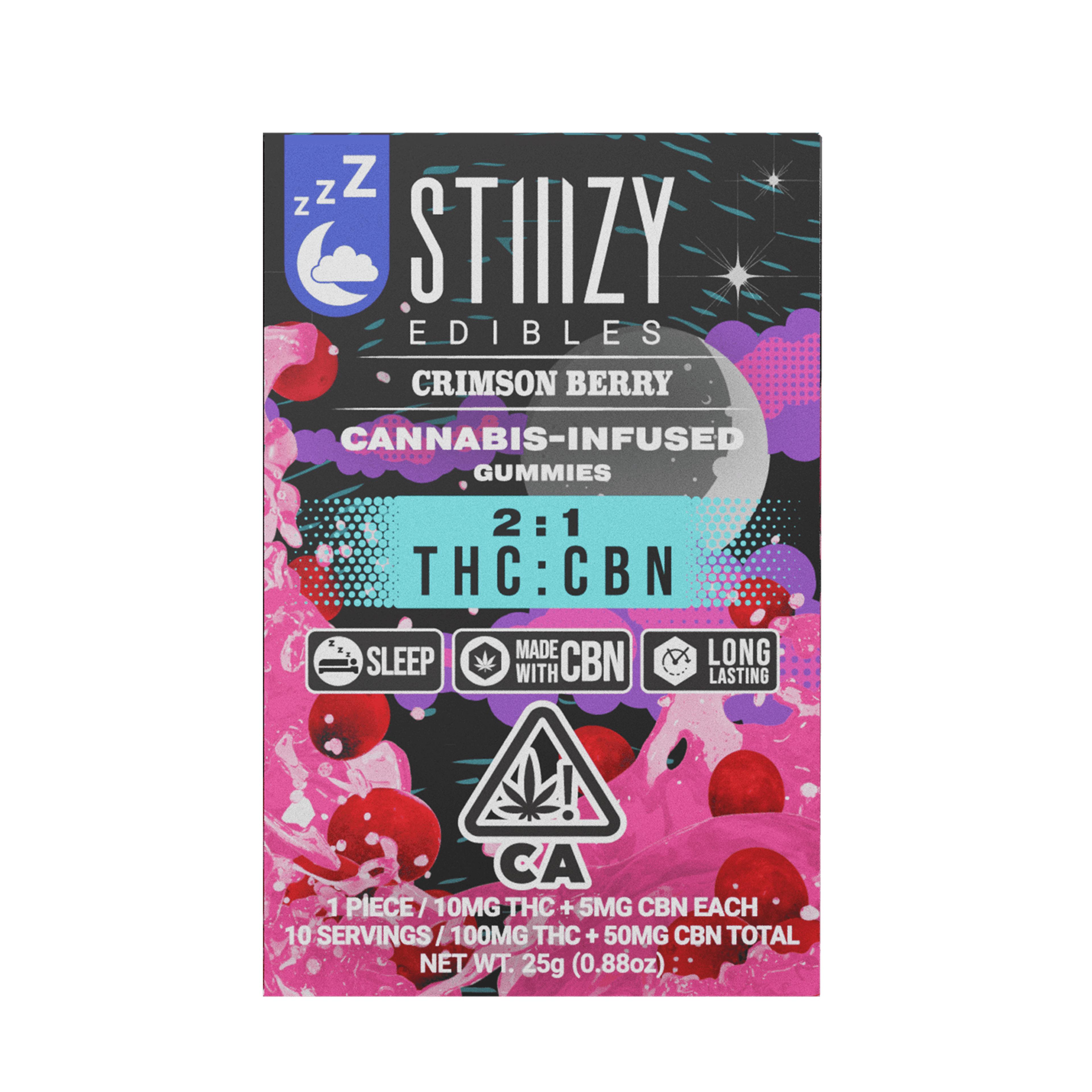 Crimson Berry 2:1 - THC:CBN Gummies - STIIIZY - 10 Gummies - $13.99 - Edibles