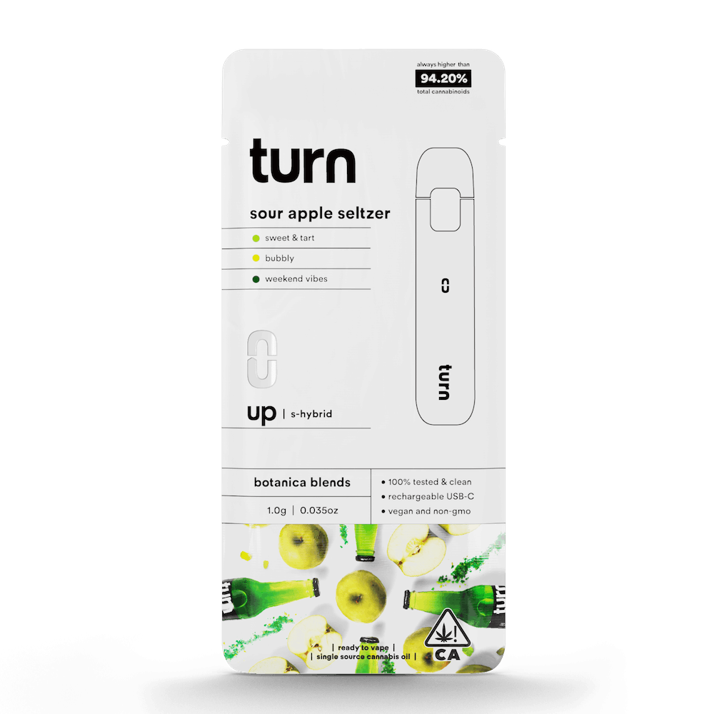 sour apple seltzer | botanica blends | up | AIO - Turn -  - $25.21 - Vapes