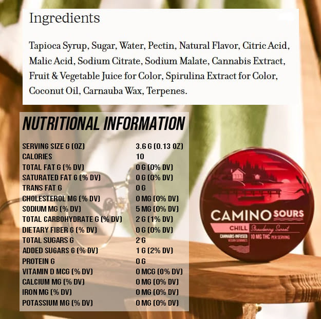 Camino Sours - Strawberry Sunset 'Chill' Gummies - 100mg - Kiva -  - $17.99 - Edibles