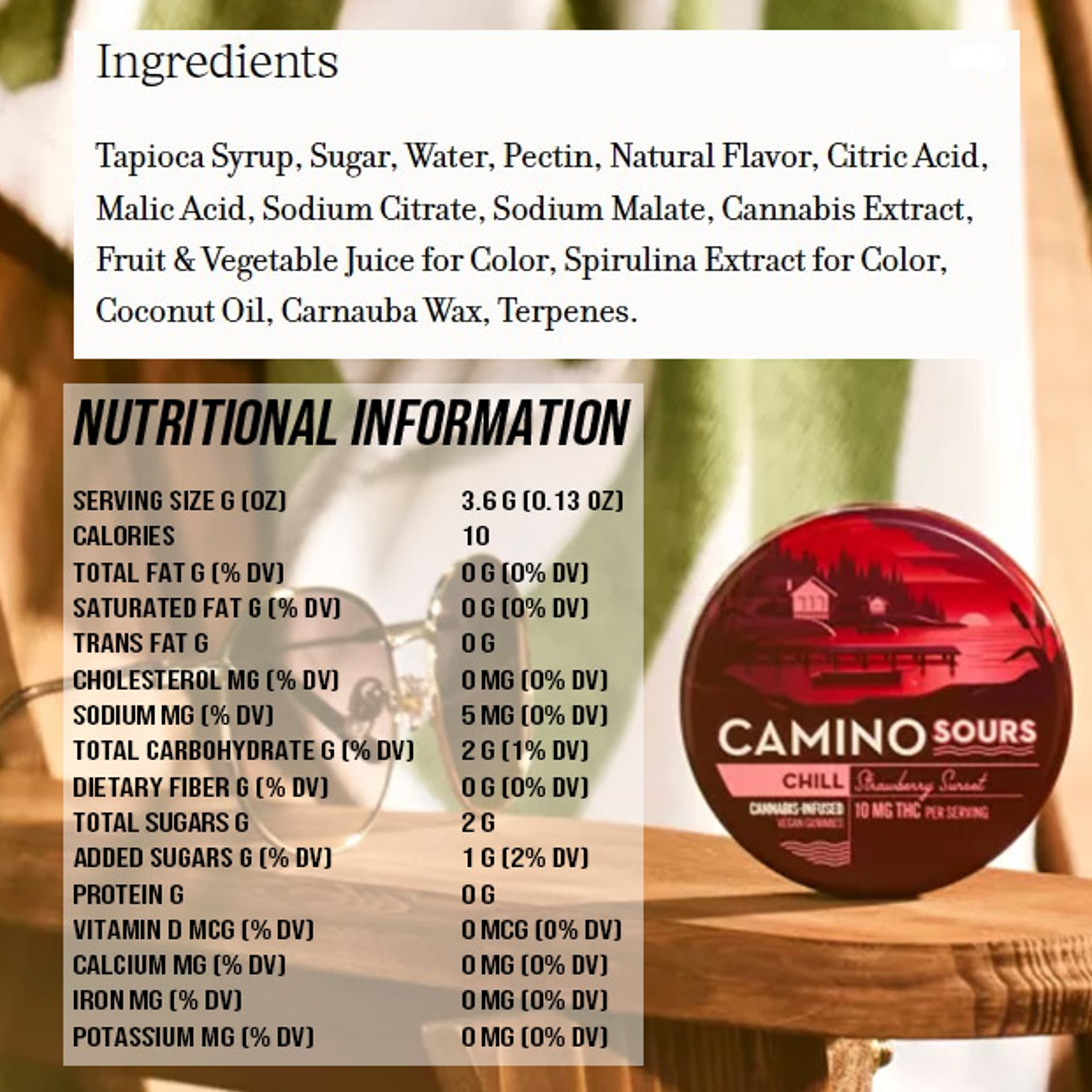 Camino Sours - Strawberry Sunset 'Chill' Gummies - 100mg - Kiva - - $17.99 - Edibles