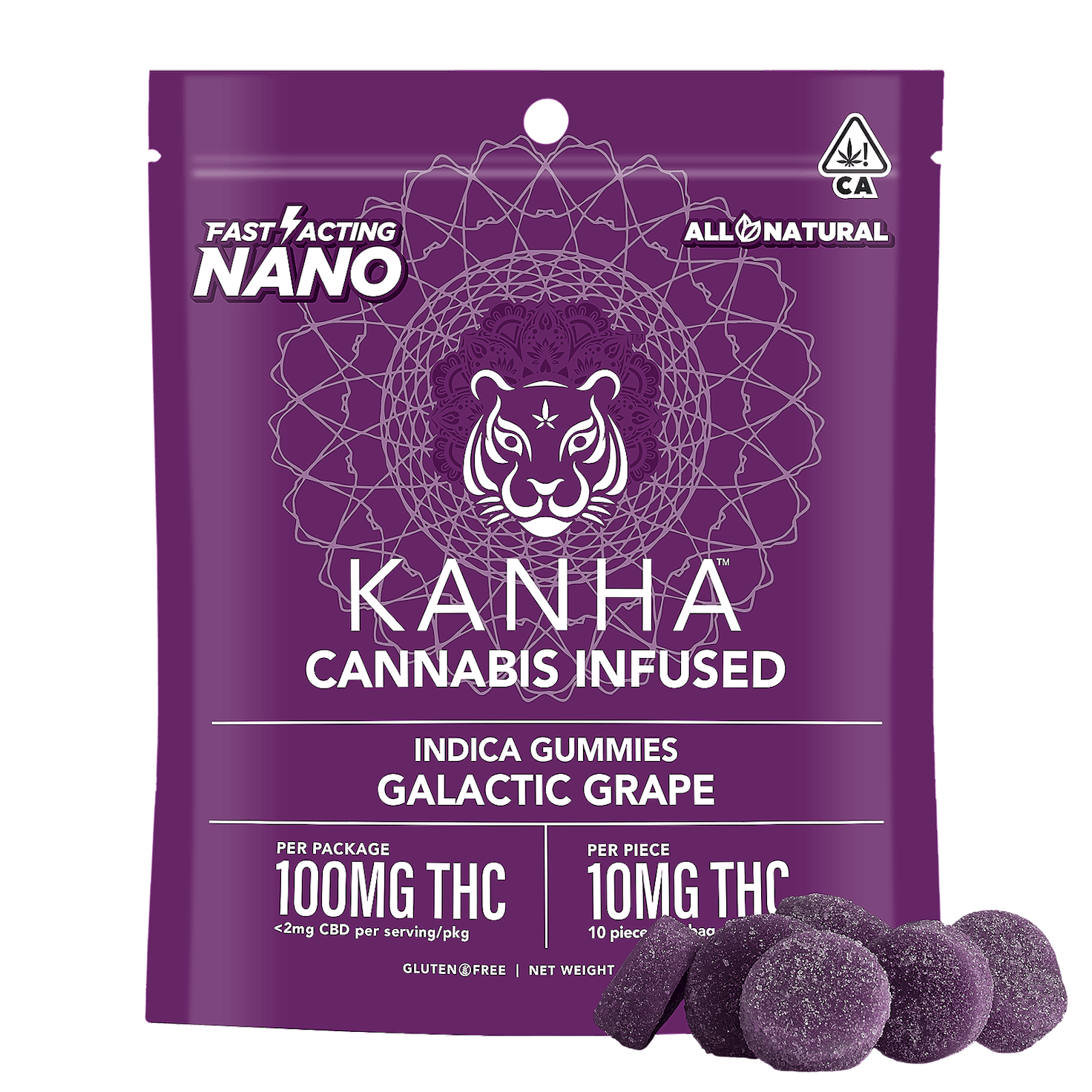NANO Galactic Grape Gummies - Kanha - 10 Gummies - $22.99 - Edibles