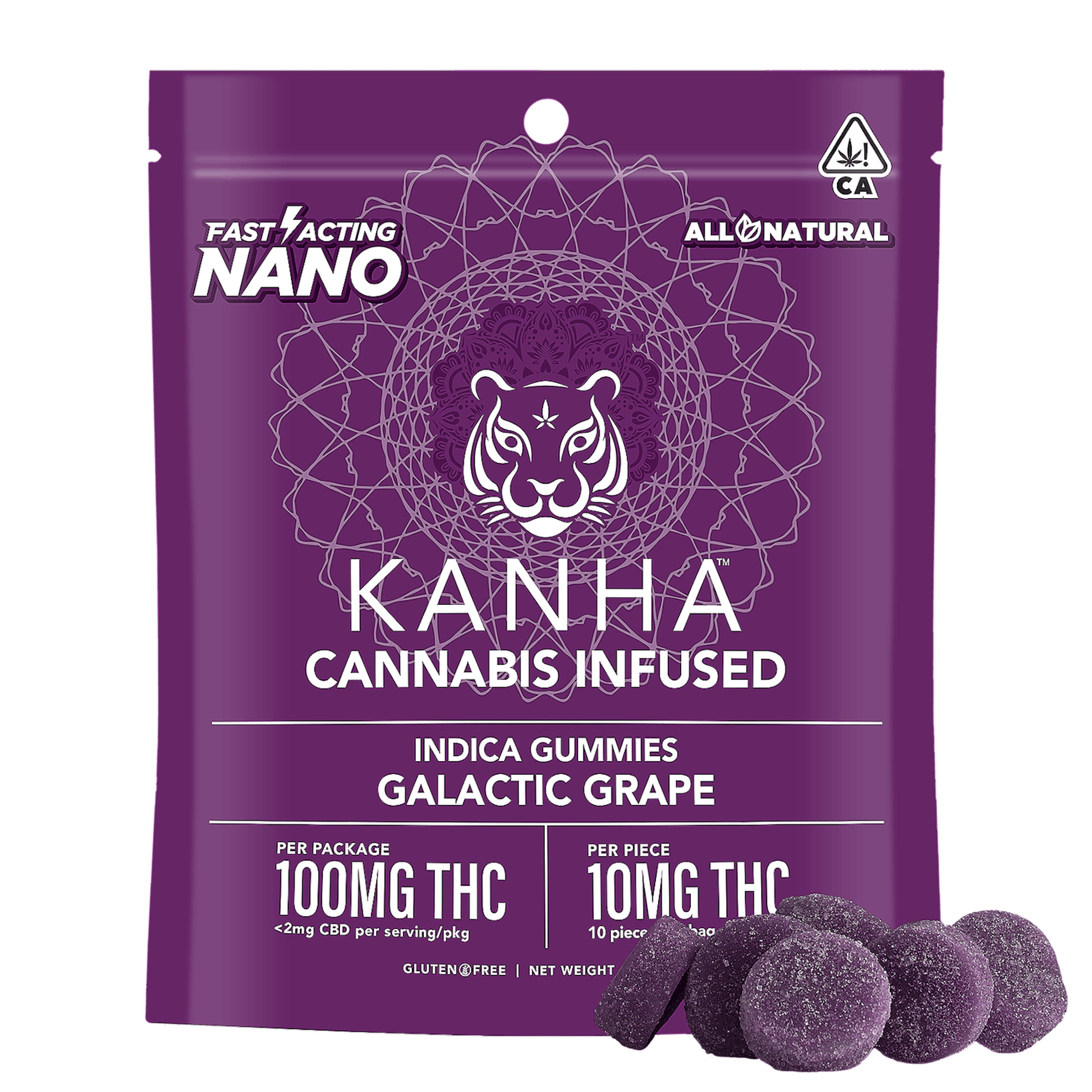 NANO Galactic Grape Gummies - Kanha - 10 Gummies - $22.99 - Edibles