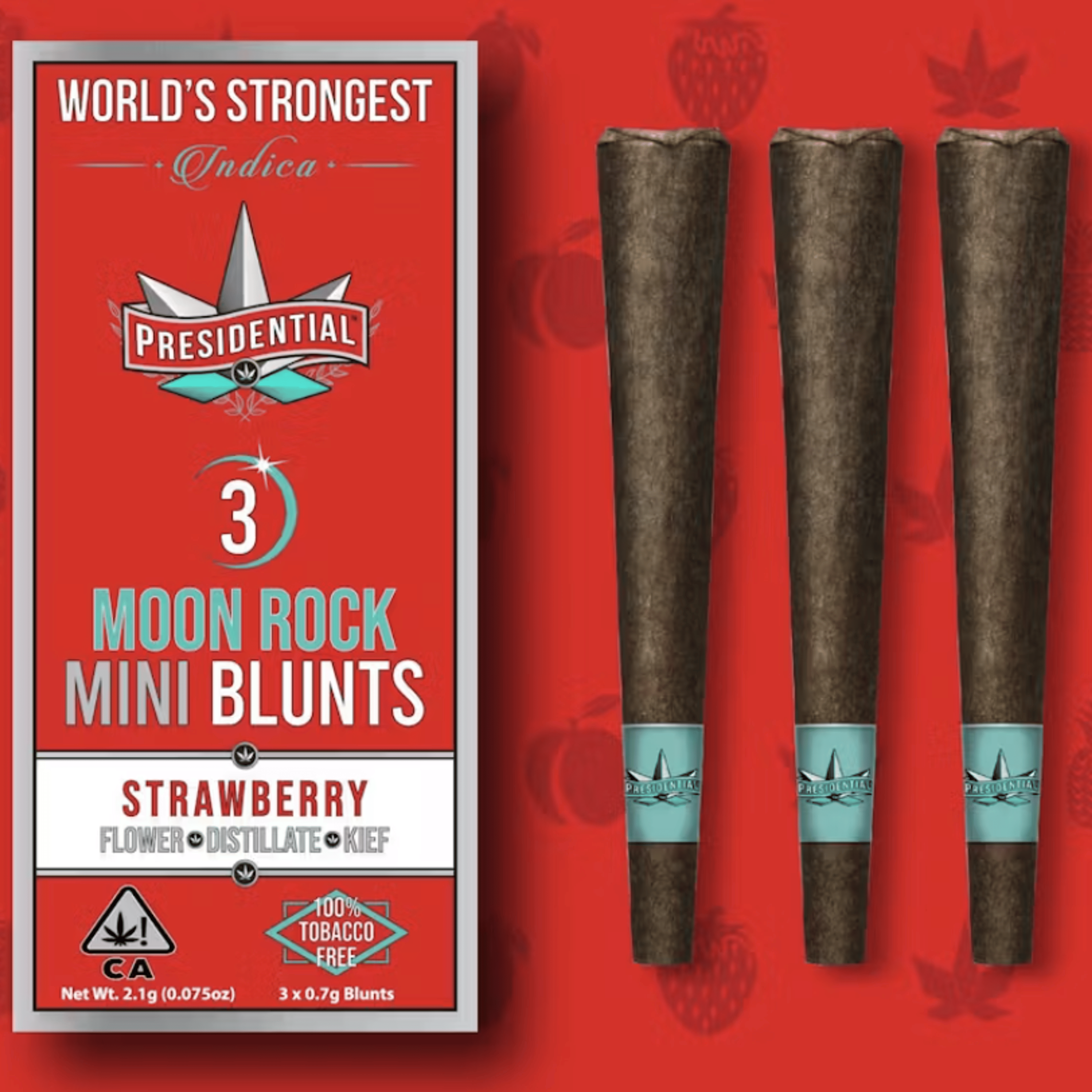 Strawberry Moonrock Mini Blunt 3Pk - Presidential - - $20.62 - Pre-Rolls