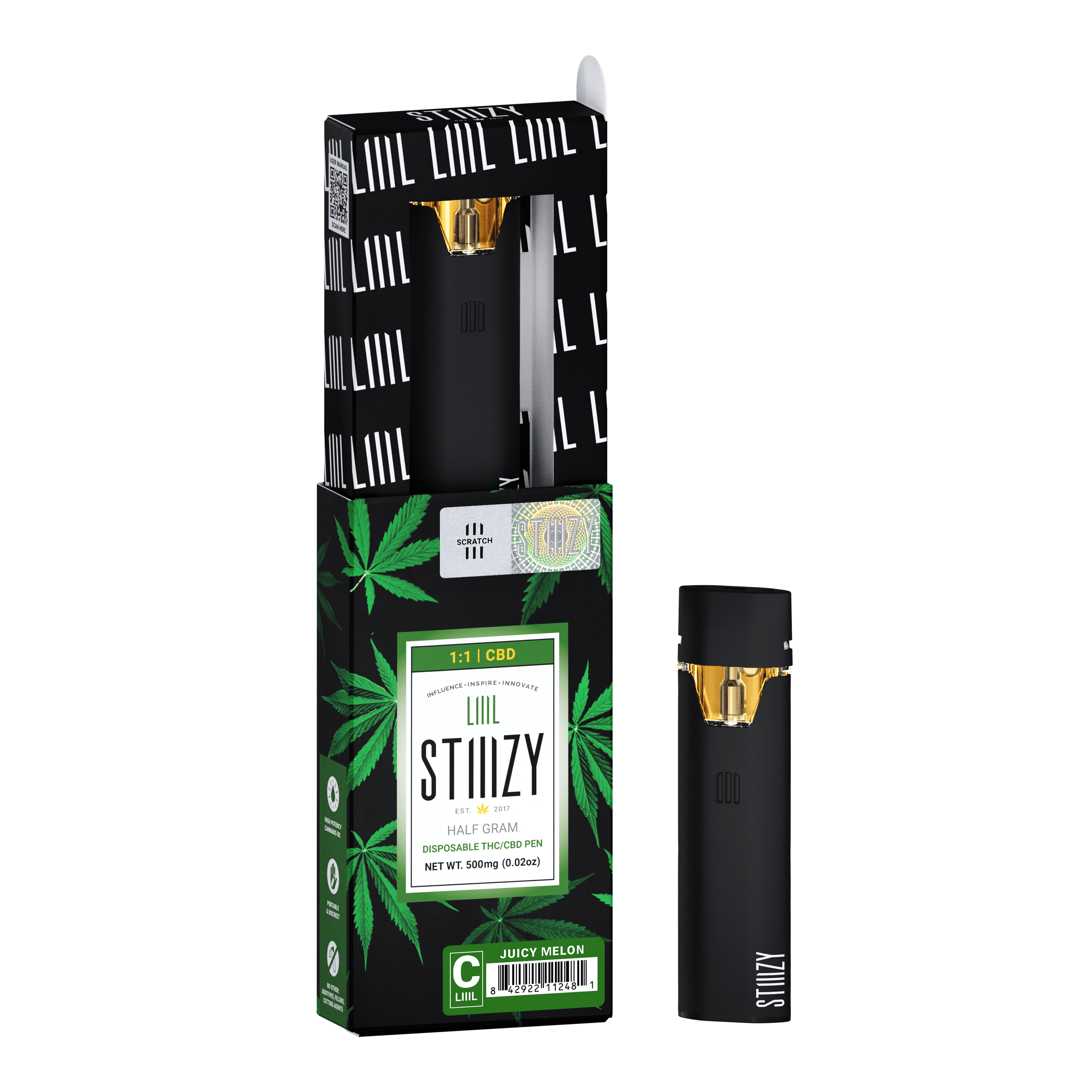 Juicy Melon 1:1 - LIIIL - STIIIZY - Half Gram - $12.99 - Disposable Vape (All-In-One, Battery Built-In)