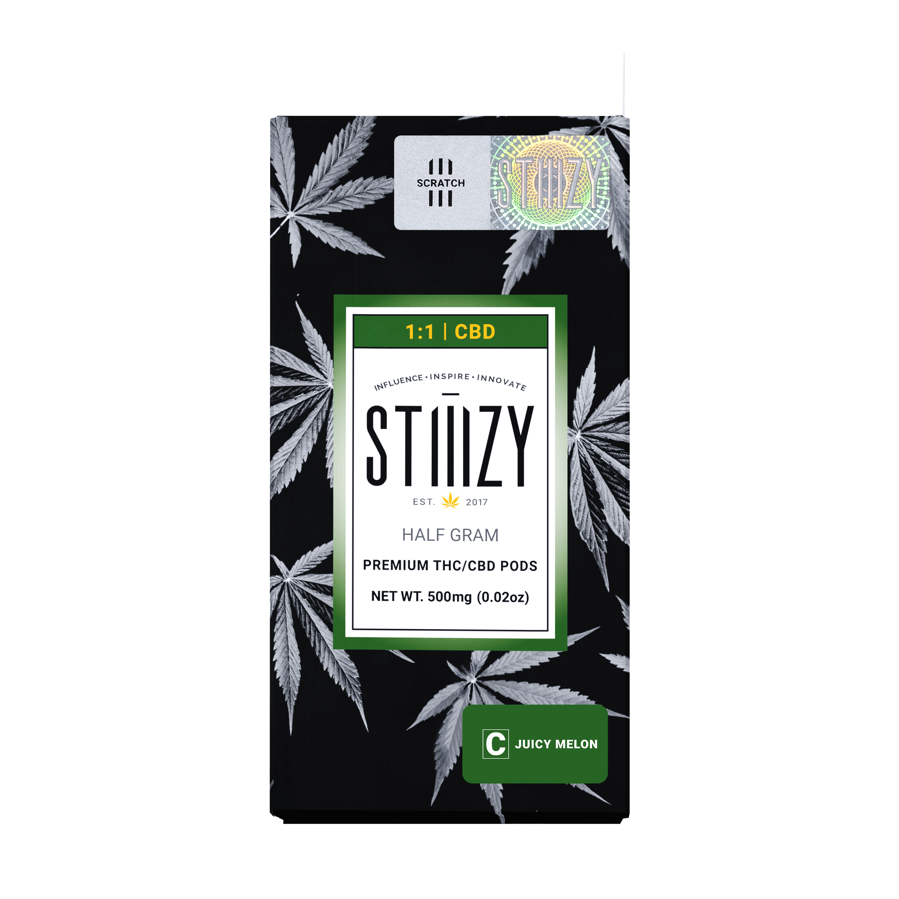 Juicy Melon 1:1 - THC:CBD Pod - STIIIZY - Half Gram - $25.99 - Pods (STIIIZY + PlugPlay + PAX + Left Coast)