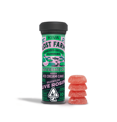 Lost Farm Watermelon Ice Cream Cake Rosin Gummies - Kiva Confections - 10 Gummies - $22.99 - Edibles