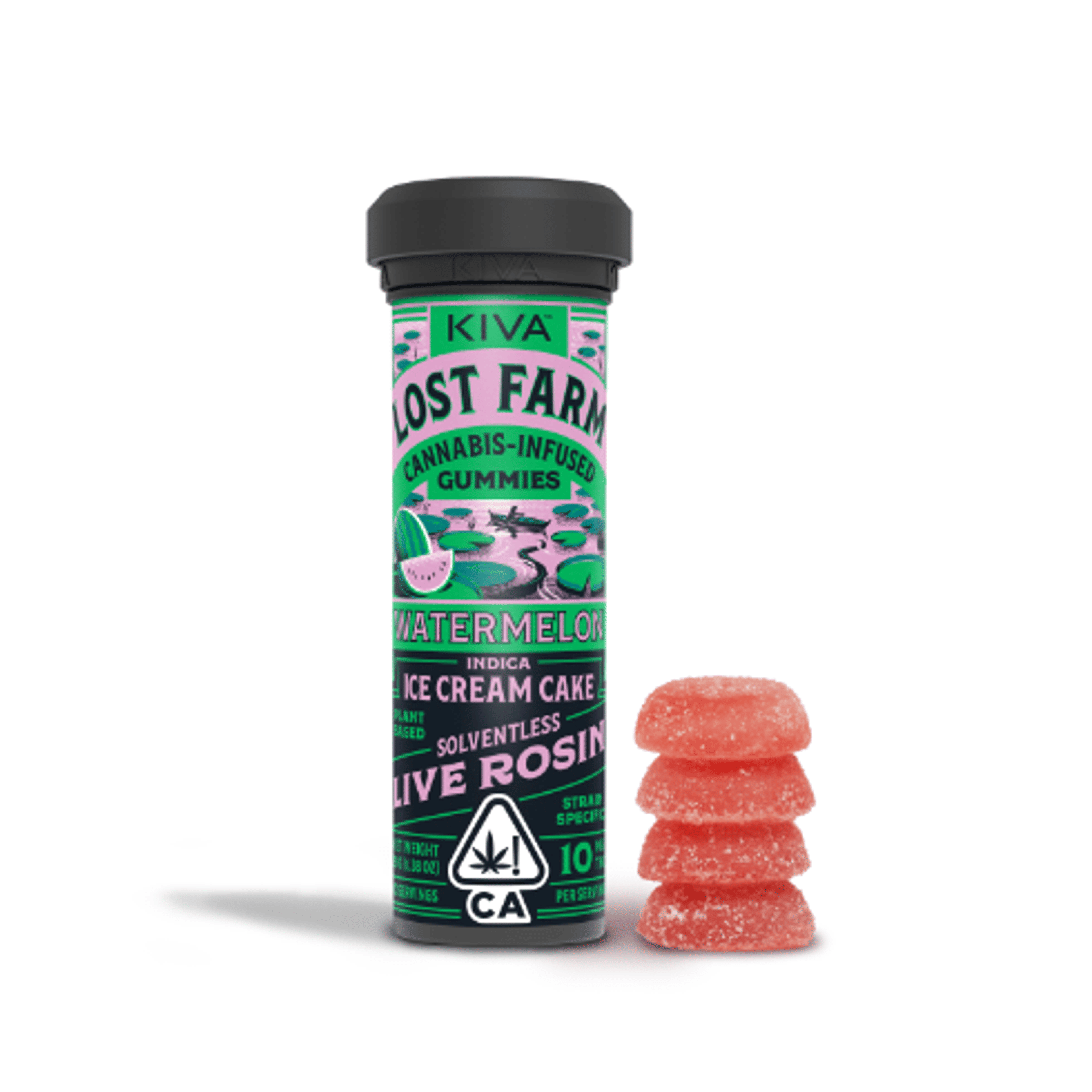 Lost Farm Watermelon Ice Cream Cake Rosin Gummies - Kiva Confections - 10 Gummies - $22.99 - Edibles