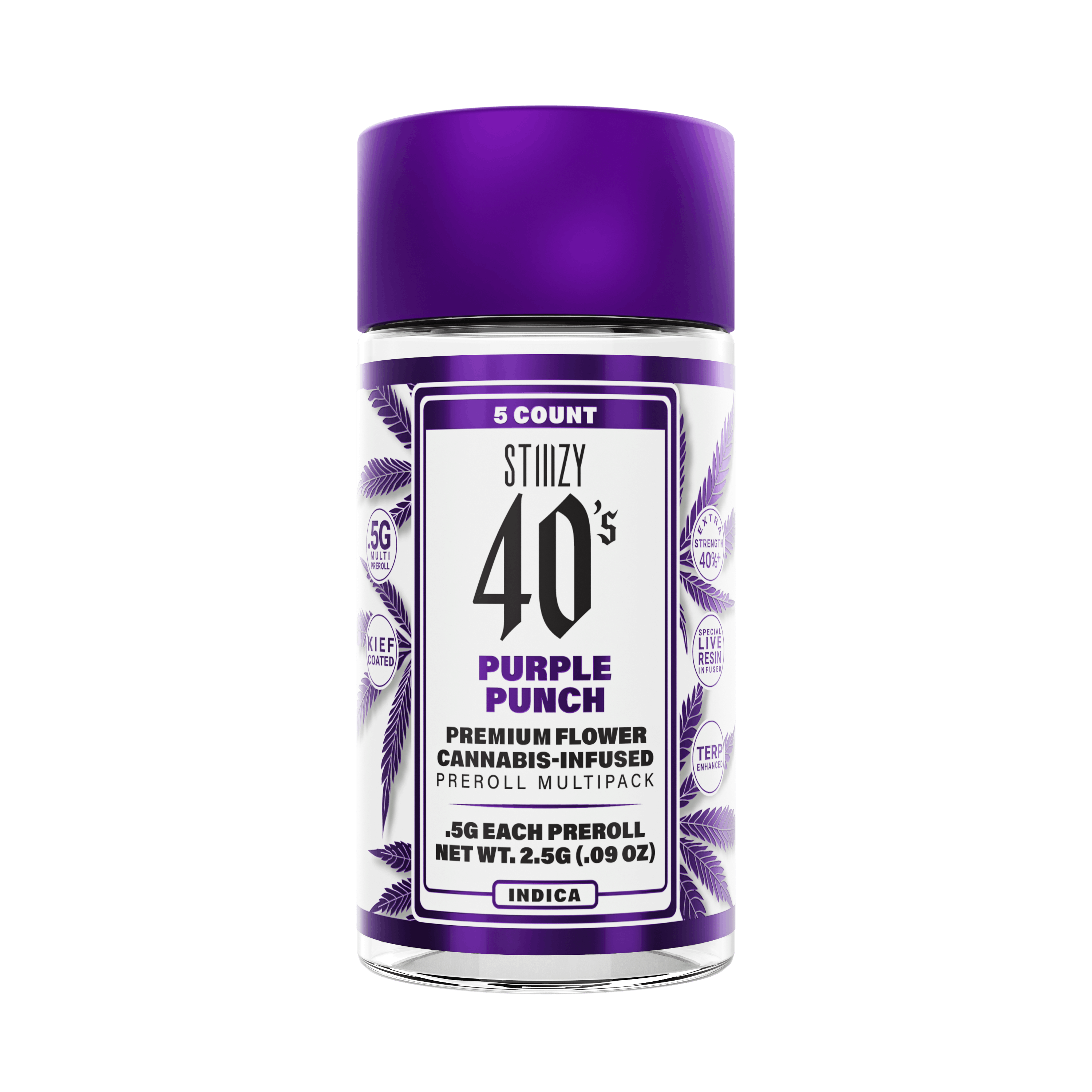 Purple Punch - 40's Infused Mini Pre-Rolls - STIIIZY - 2.5g (5-Pack) - $35.99 - Infused Pre-Rolls