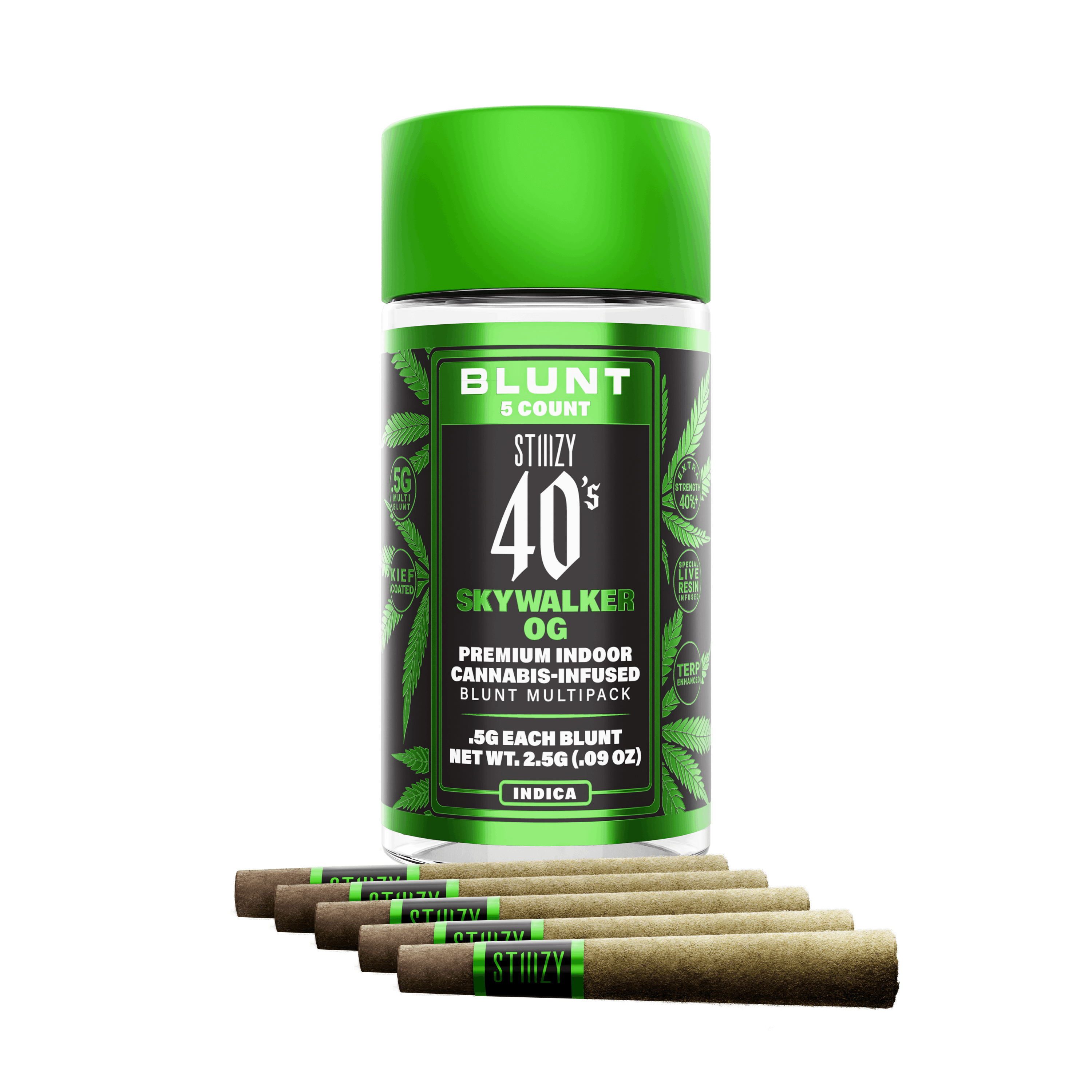 Skywalker OG - 40's Infused Mini Blunts - STIIIZY - 2.5g (5-Pack) - $35.99 - Infused Pre-Rolls