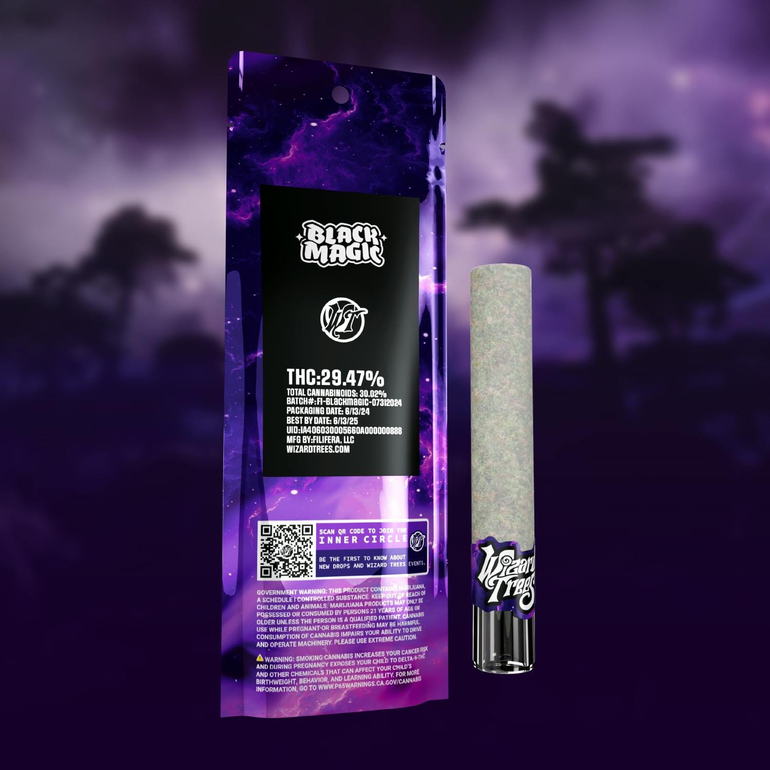 Pre-Roll - Black Magic 1.5g - Wizard Trees -  - $25 - Pre-Roll