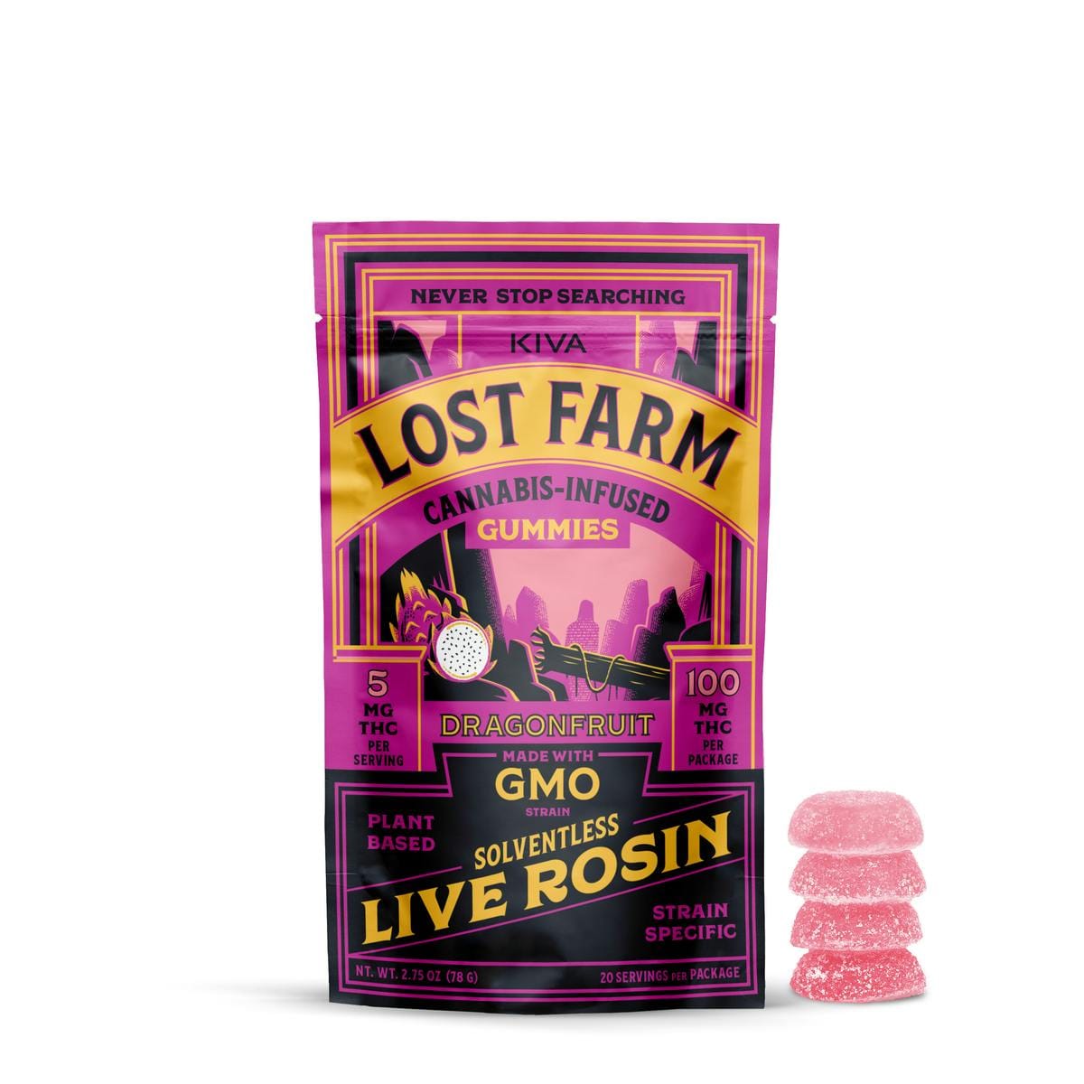 Dragonfruit x GMO Live Rosin Chews - Kiva -  - $20.17 - Edibles
