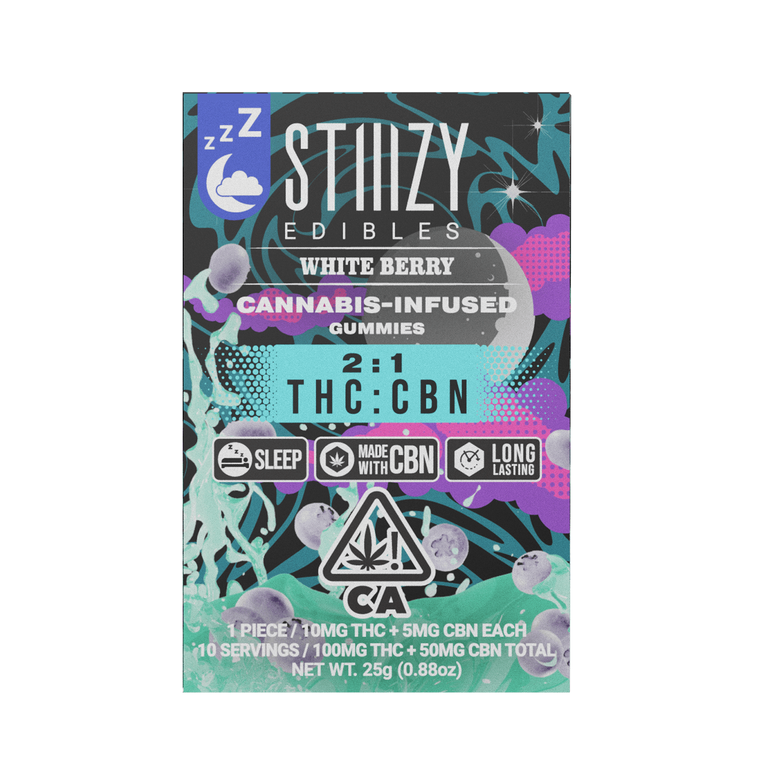 White Berry 2:1 - THC:CBN Gummies - STIIIZY - 10 Gummies - $13.99 - Edibles
