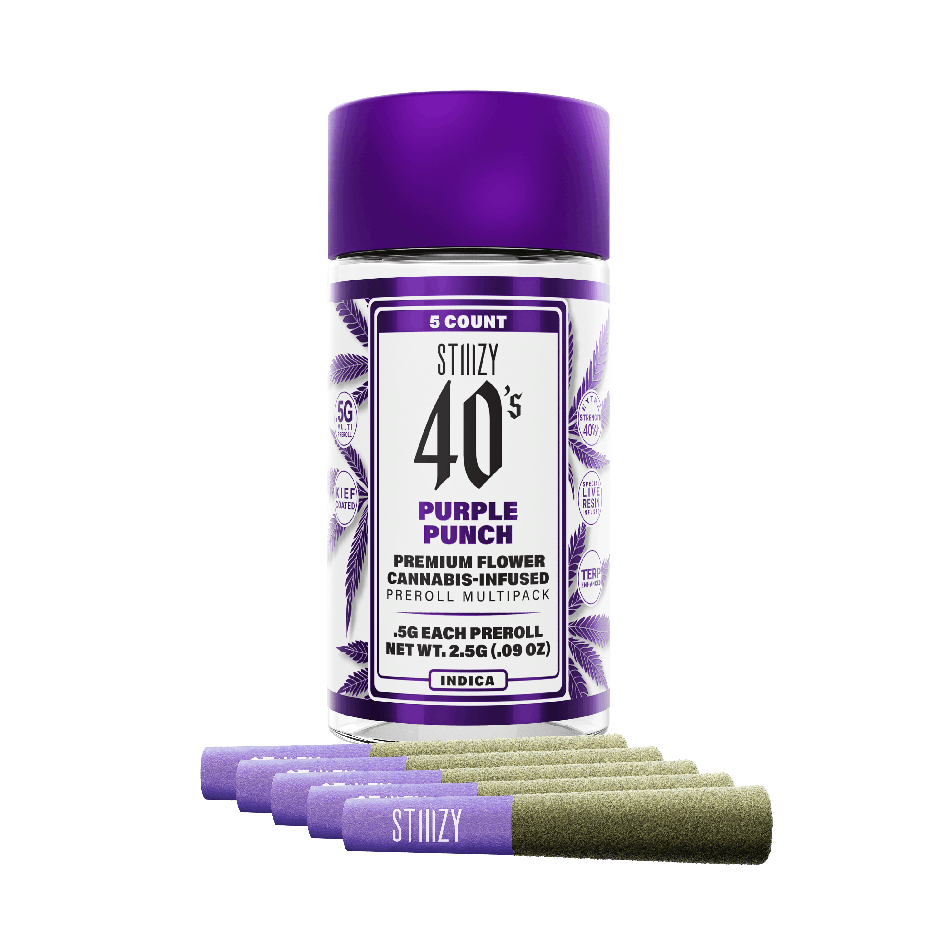 Purple Punch - 40's Infused Mini Pre-Rolls - STIIIZY - 2.5g (5-Pack) - $35.99 - Infused Pre-Rolls