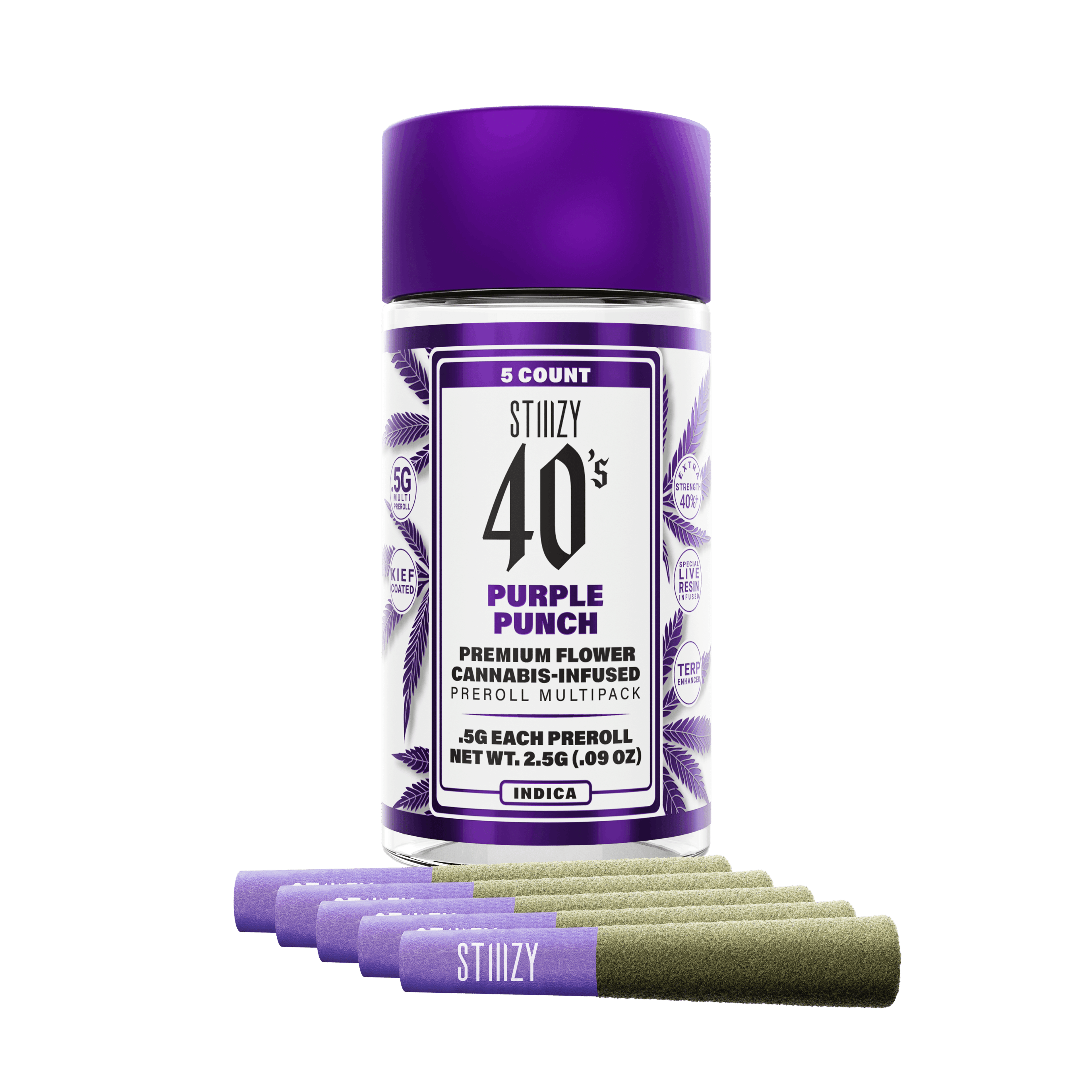 Purple Punch - 40's Infused Mini Pre-Rolls - STIIIZY - 2.5g (5-Pack) - $35.99 - Infused Pre-Rolls