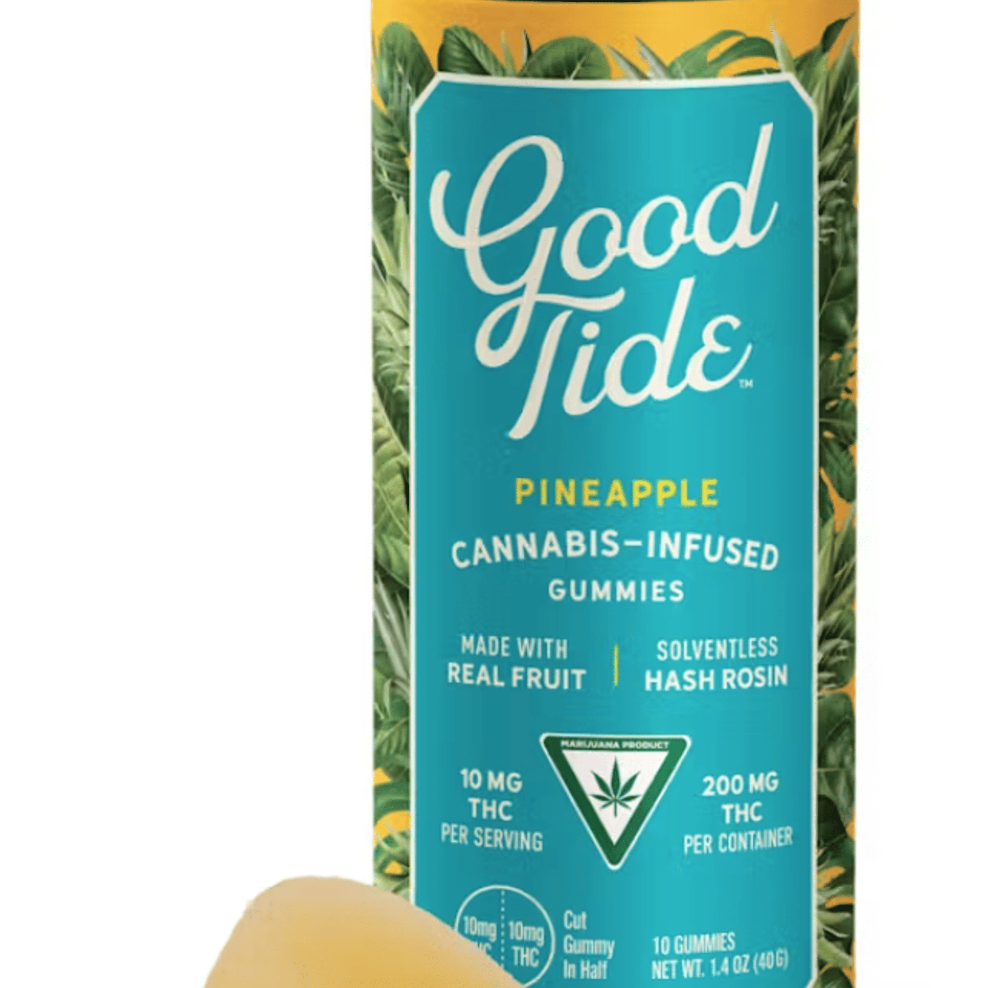 Pineapple Sativa Enhanced Gummies 100mg - Good Tide - - $14.85 - Edibles