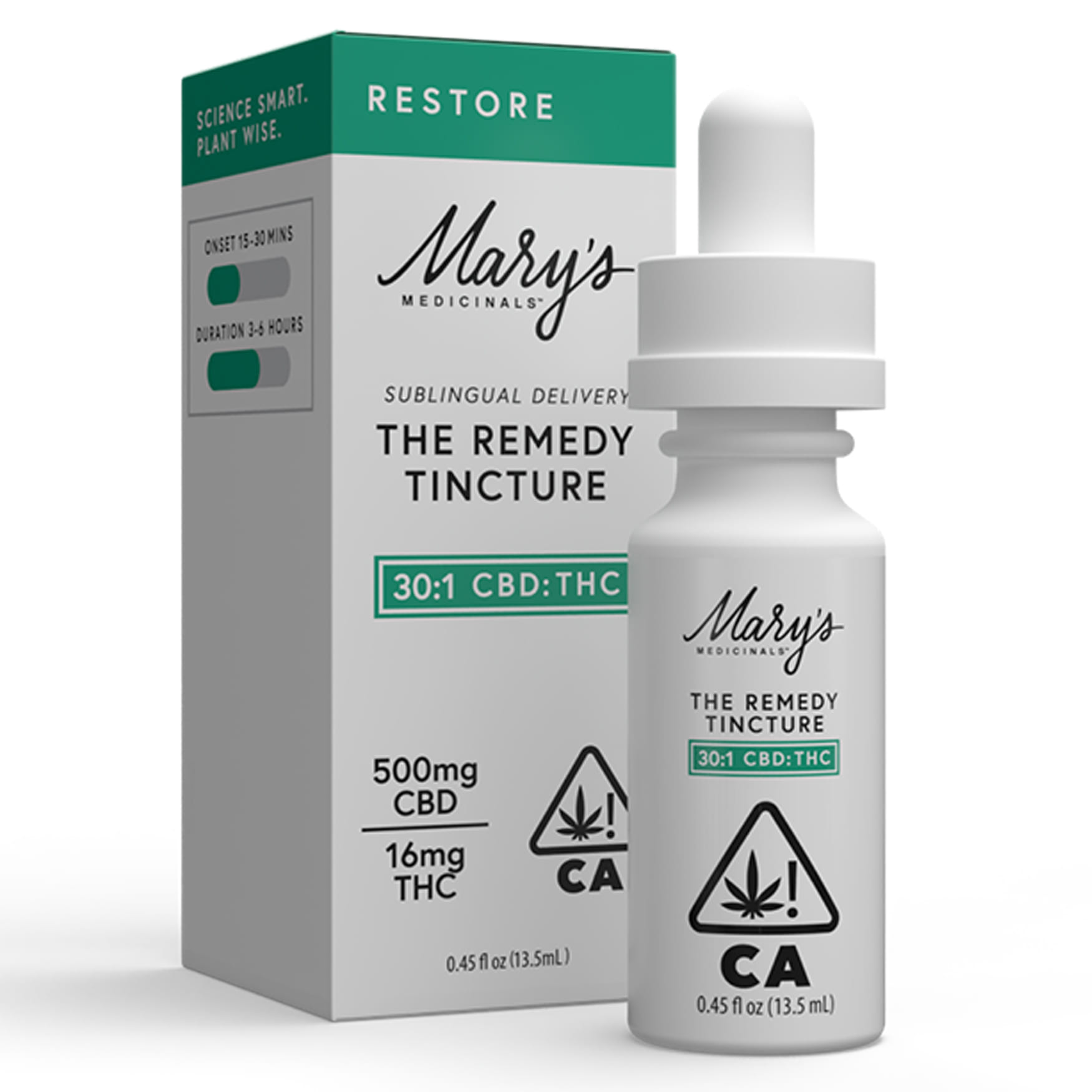 Remedy Restore 500 CBD: 16mg THC (.45Oz) **SPECIAL PRICING** - Mary's Medicinals - Restore 500 CBD: 16mg THC - $29.99 - Tinctures