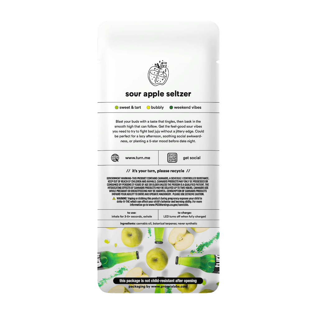 sour apple seltzer | botanica blends | up | AIO - Turn -  - $25.21 - Vapes