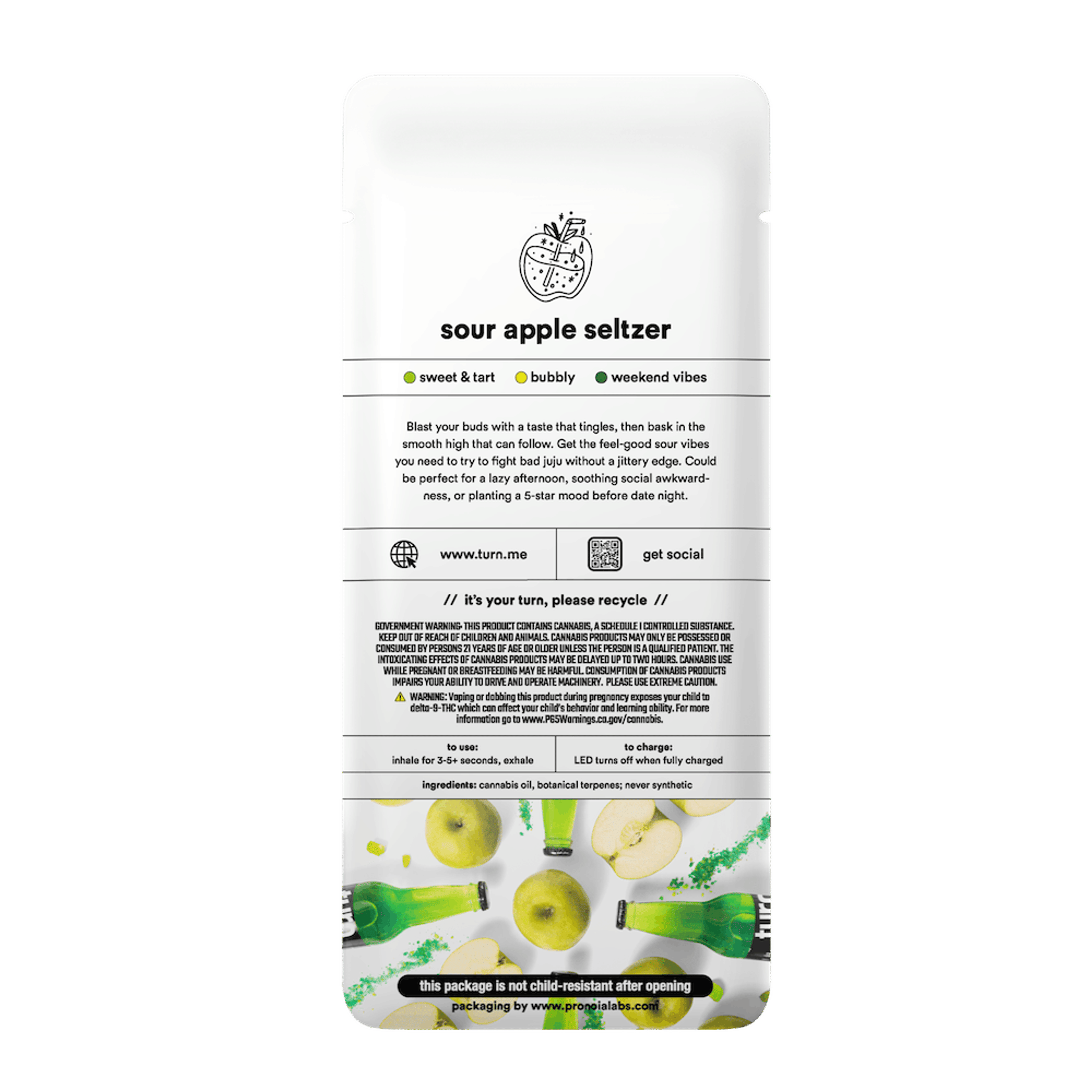 sour apple seltzer | botanica blends | up | AIO - Turn - - $25.21 - Vapes