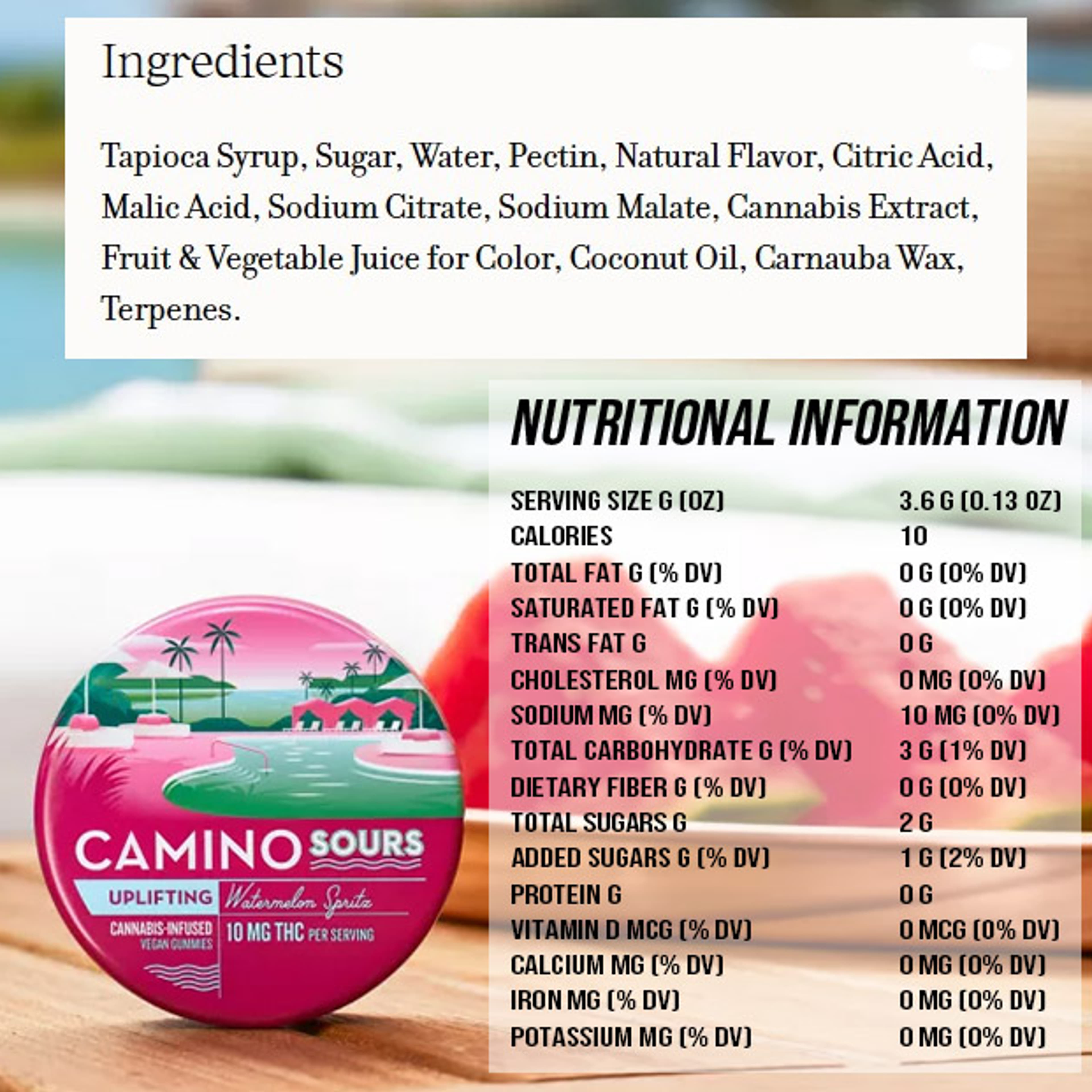 Camino Sours - Watermelon Spritz 'Uplifting' Gummies - 100mg - Kiva - - $17.99 - Edibles