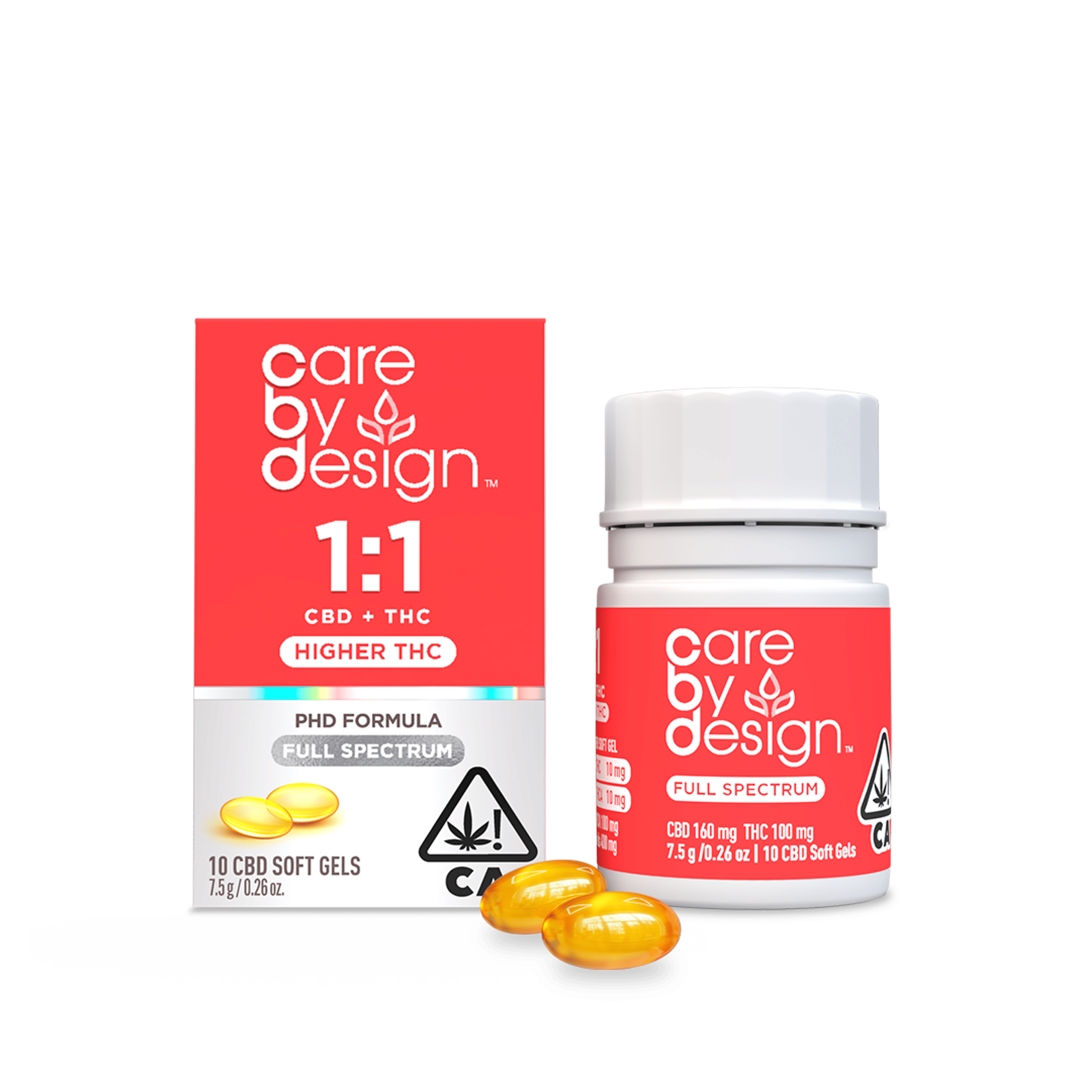 CBD-Rich 1:1 10mg Cannabis Soft Gels - Care By Design - 10 Pack - $37 - Capsules