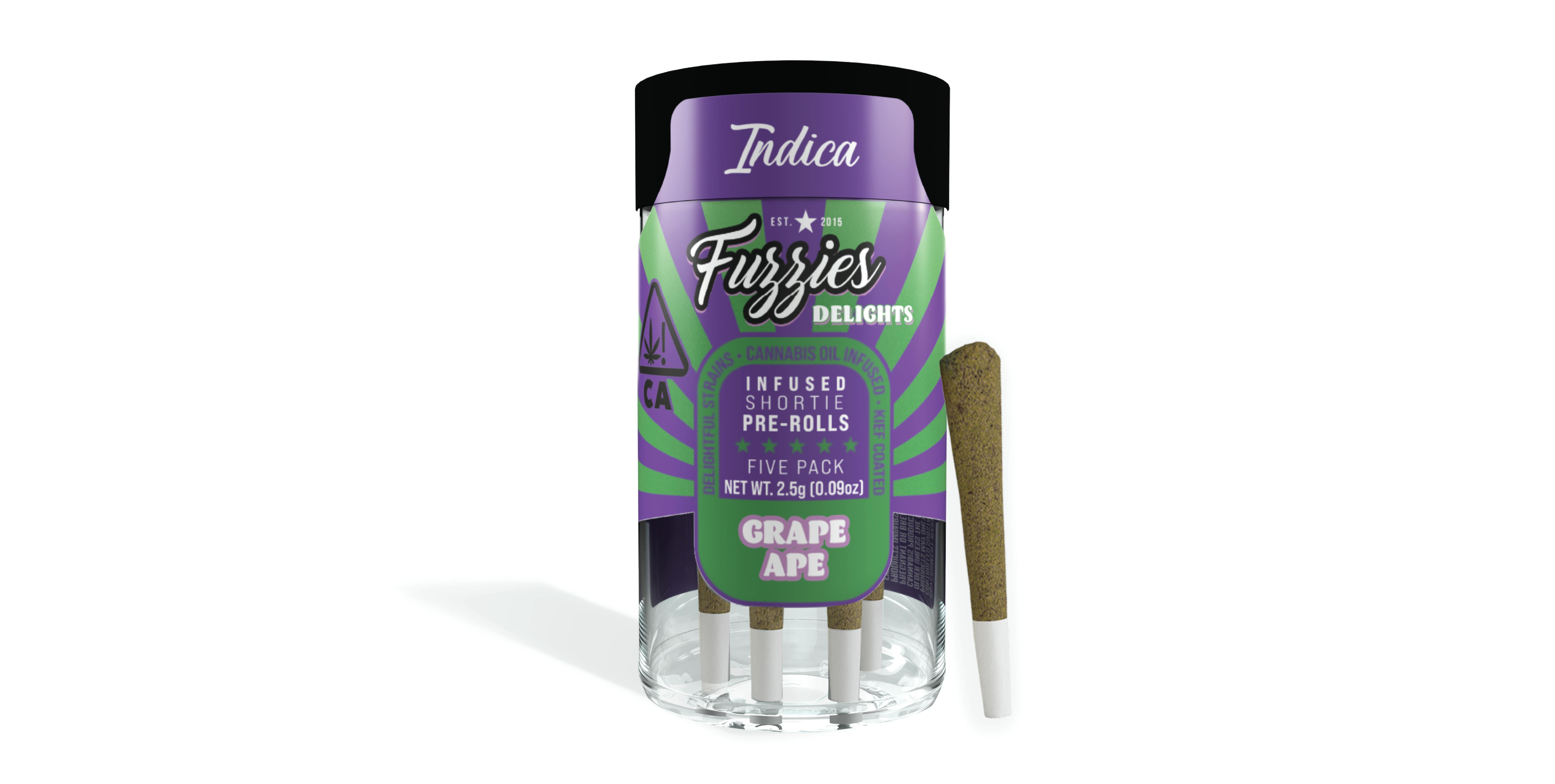 GRAPE APE 0.5G 5PK INFUSED - FUZZIES -  - $20 - Pre-Roll Infused