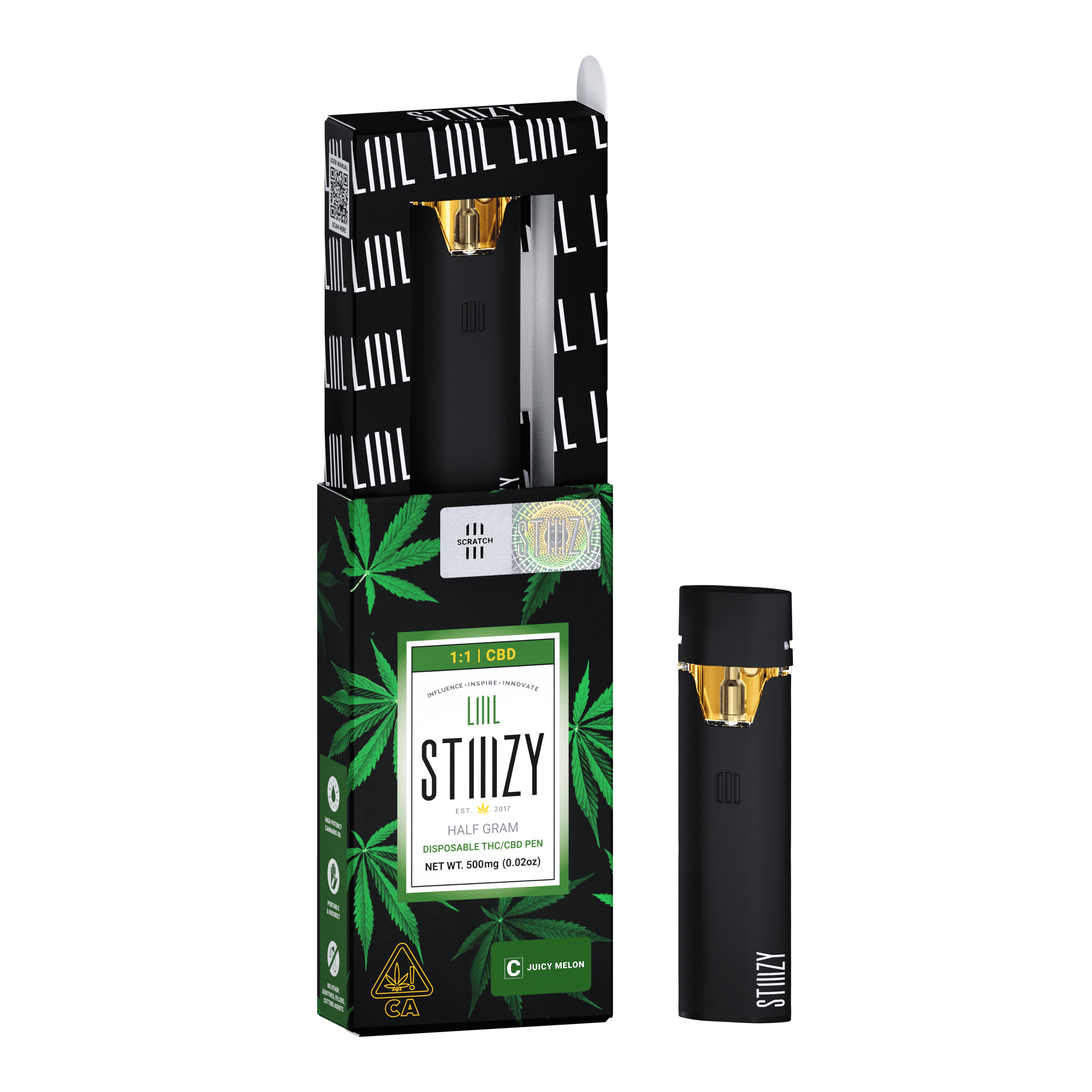 Juicy Melon 1:1 - LIIIL - STIIIZY - Half Gram - $12.99 - Disposable Vape (All-In-One, Battery Built-In)