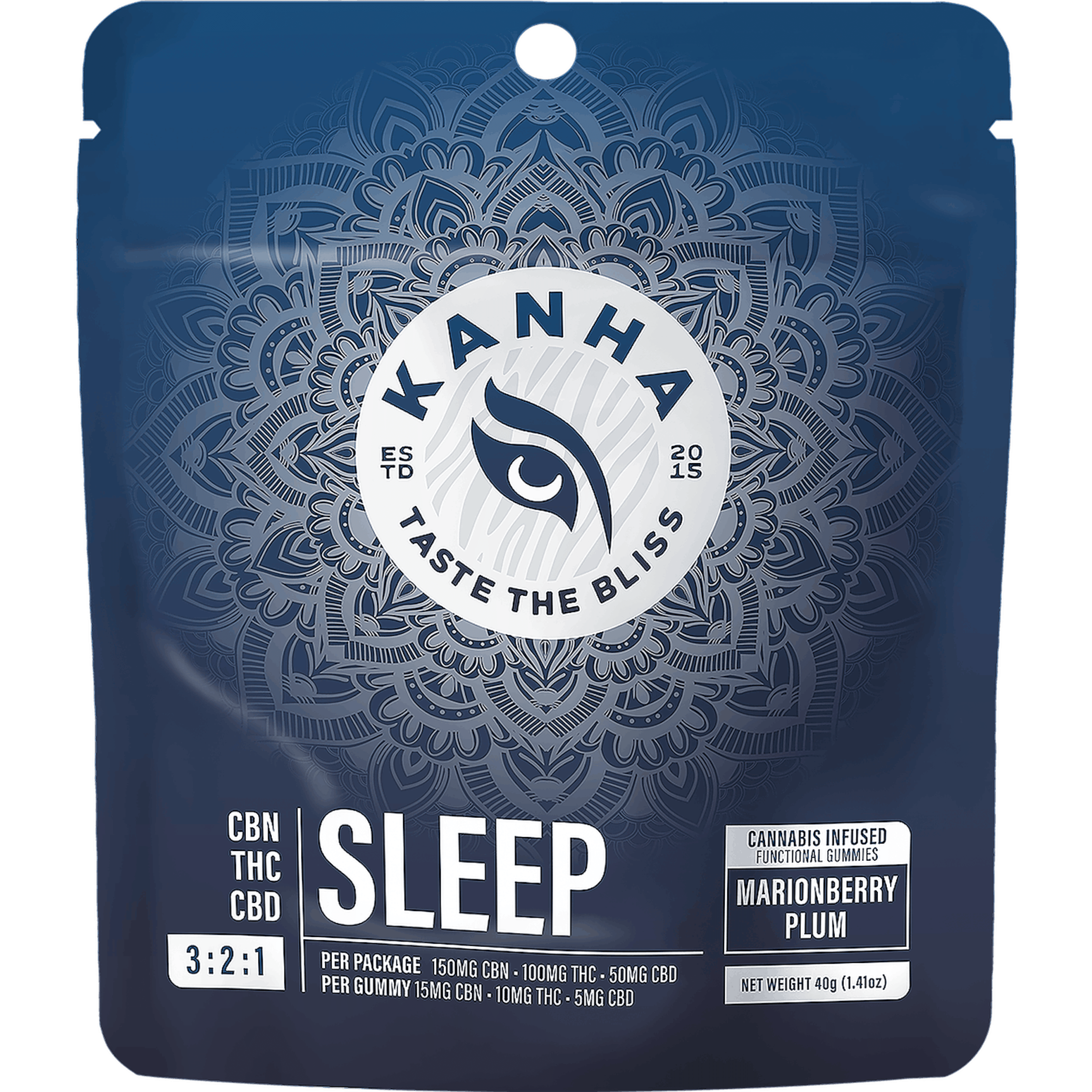 Sleep - Marionberry Plum - 3:2:1 CBN:THC:CBD Gummies - Kanha - 10 Gummies - $22.99 - Edibles